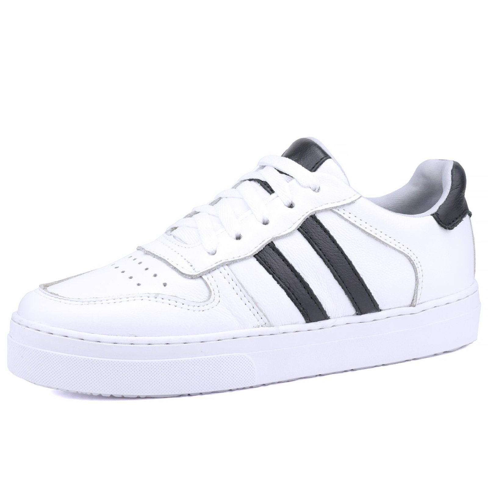 Tênis Mr. Gutt Casual em Couro Mr Branco e Preto