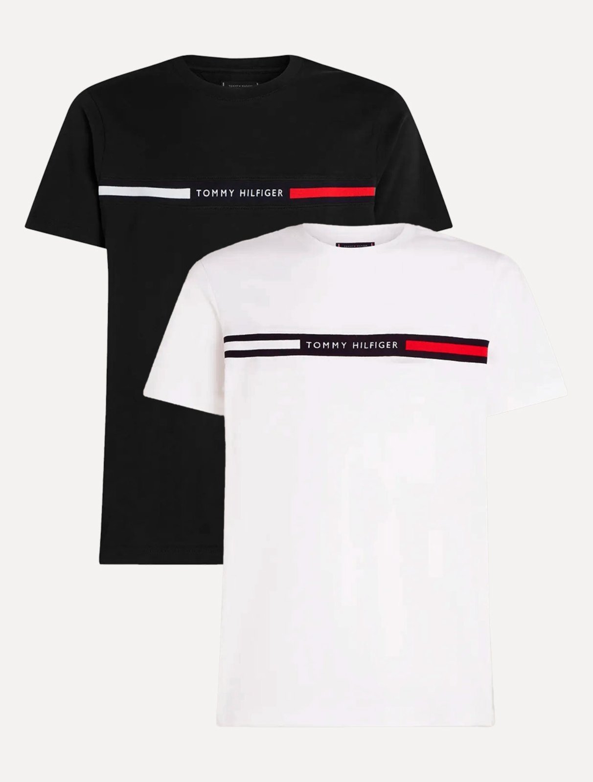Vista 2 Kit Camisetas Tommy Hilfiger Chest Insert Logo Branca/Preta 2UN multicolorido Tommy Hilfiger multicolorido