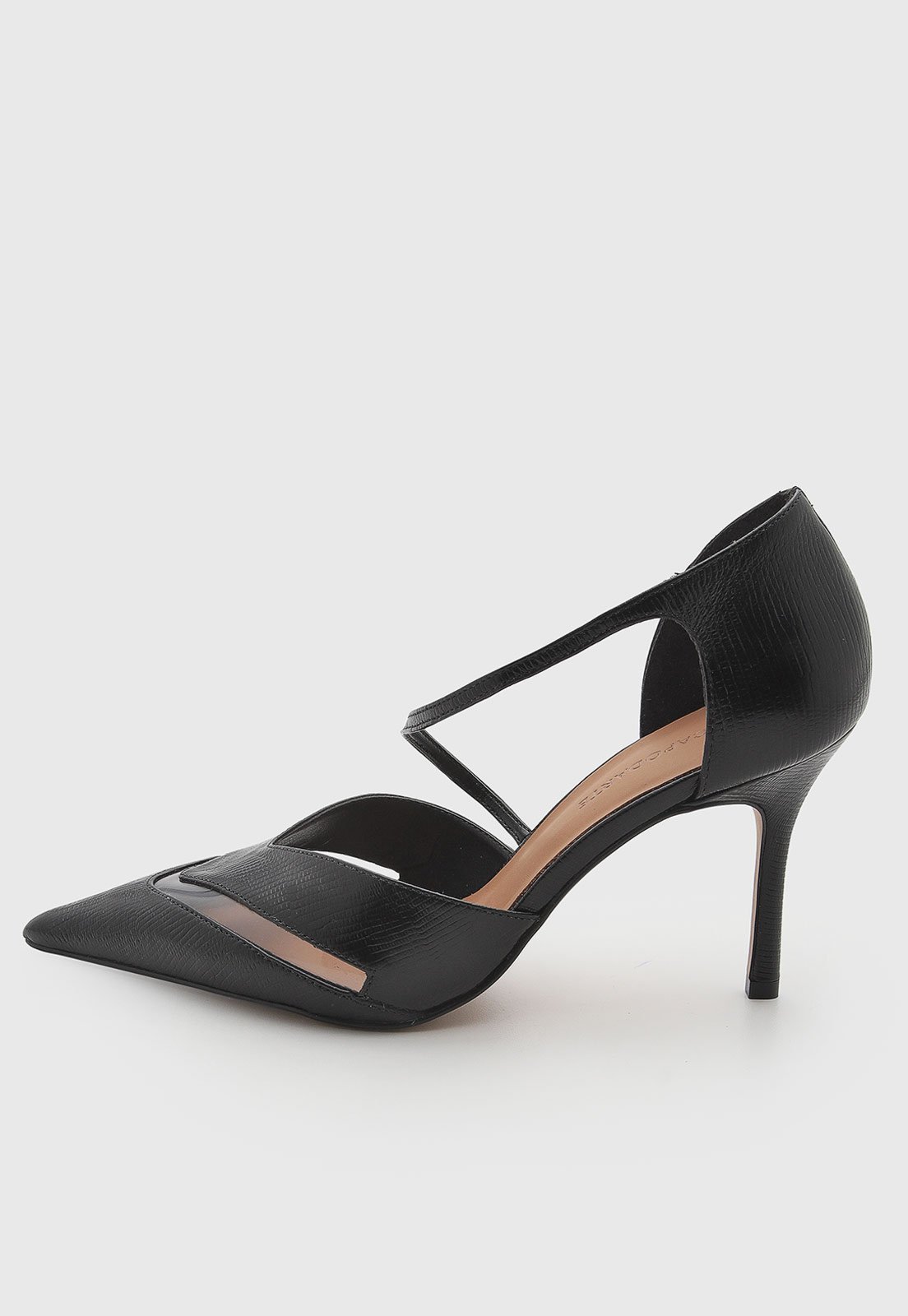 Scarpin Feminino Capodarte Couro Salto Fino Preto