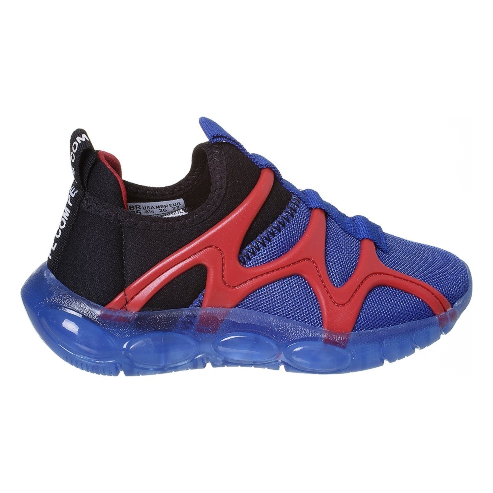 Vista 3 Infantil - Tênis Masculino Pé Com Pé Moda Bubble Led Com Luzinha Menino Confortável e Macio Footz azul Footz azul