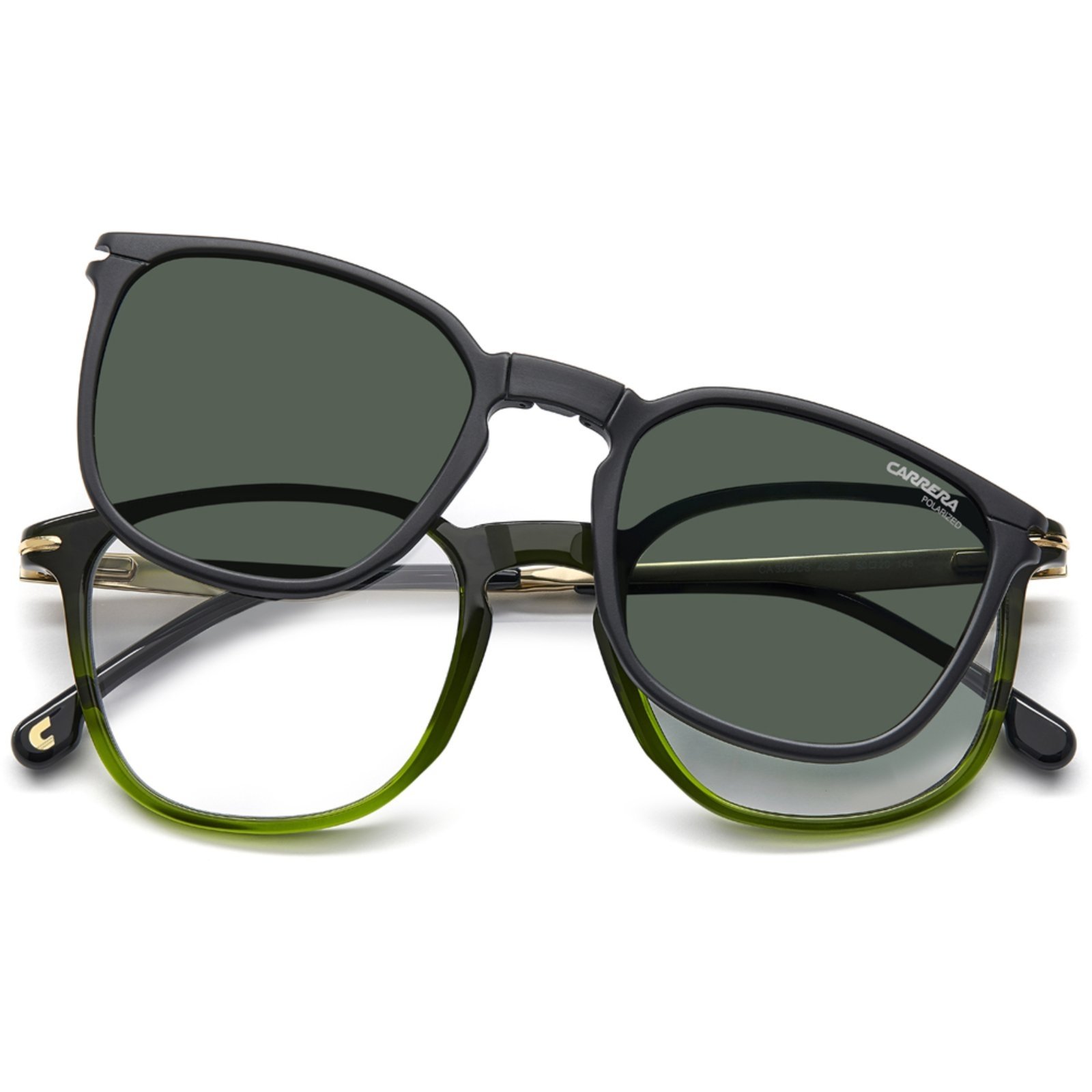 Vista 3 Óculos de Sol Carrera Clip On 332 CS 4C3 50UC verde Carrera verde