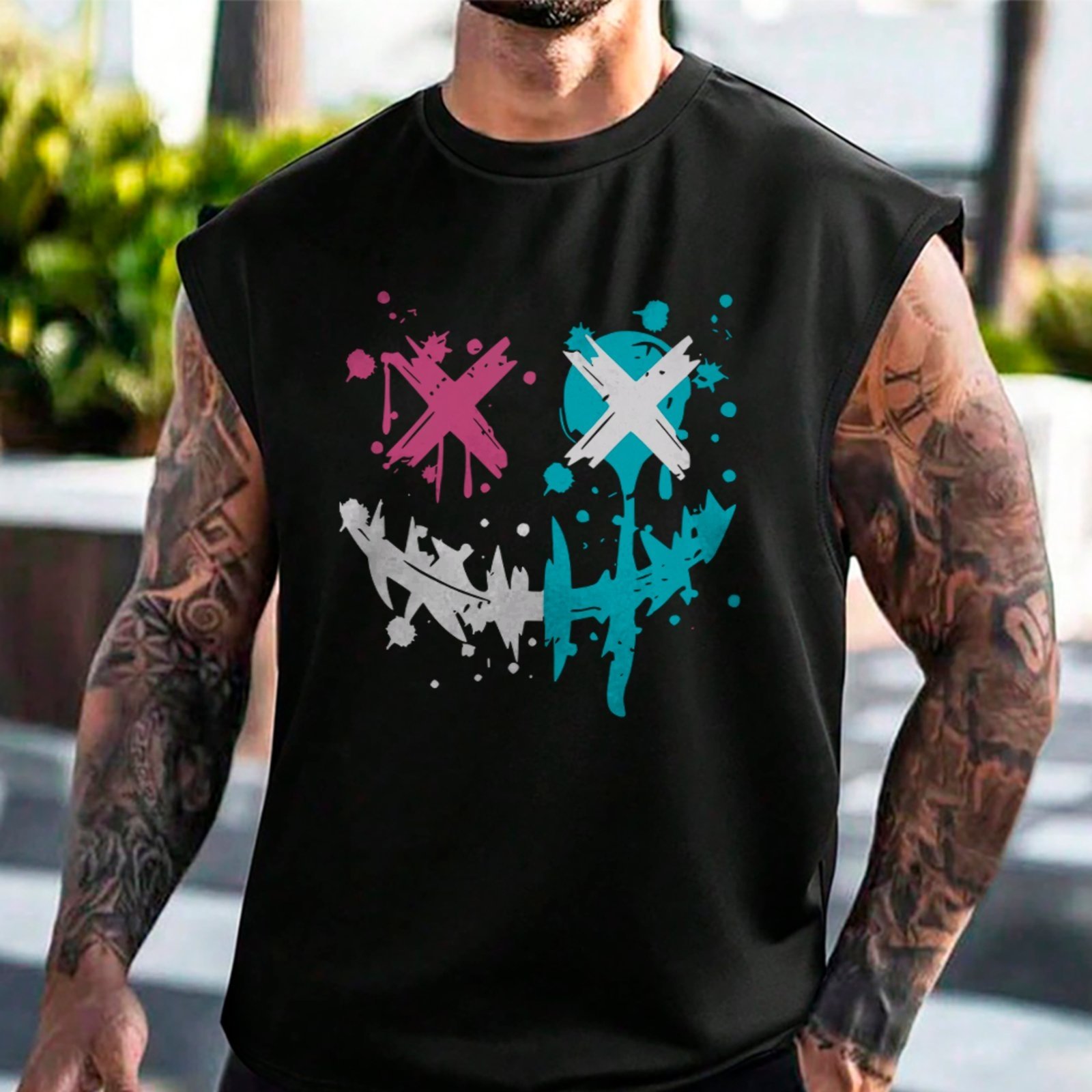 Camiseta Regata Machão Smile Grafite Streetwear Hype Urbano Preto