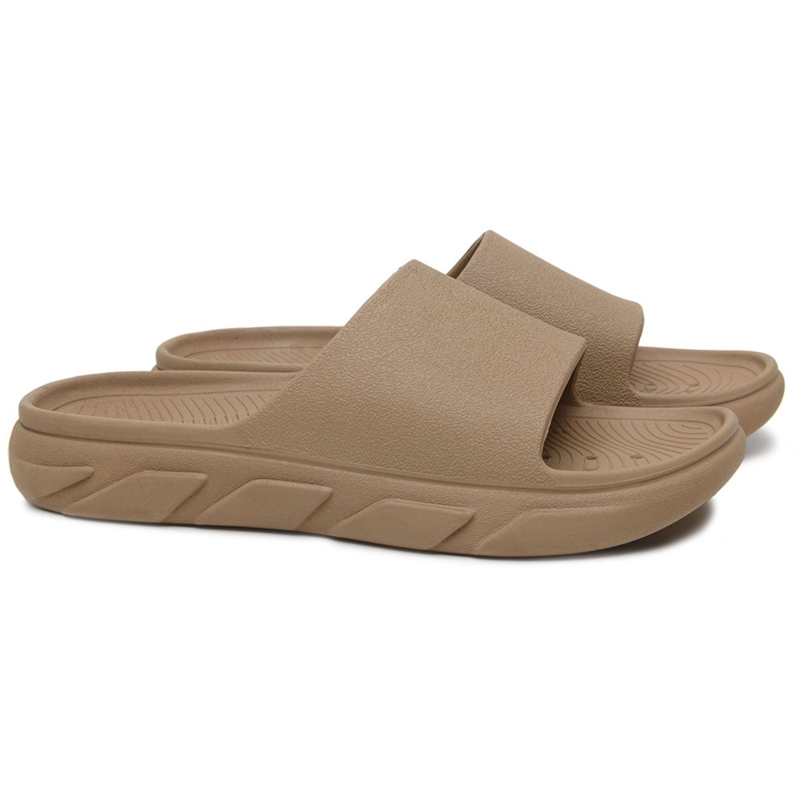 Chinelo Masculino Casual Veritimo Slide Conforto Anatômico Nuvem Versátil Atemporal Macio Caramelo