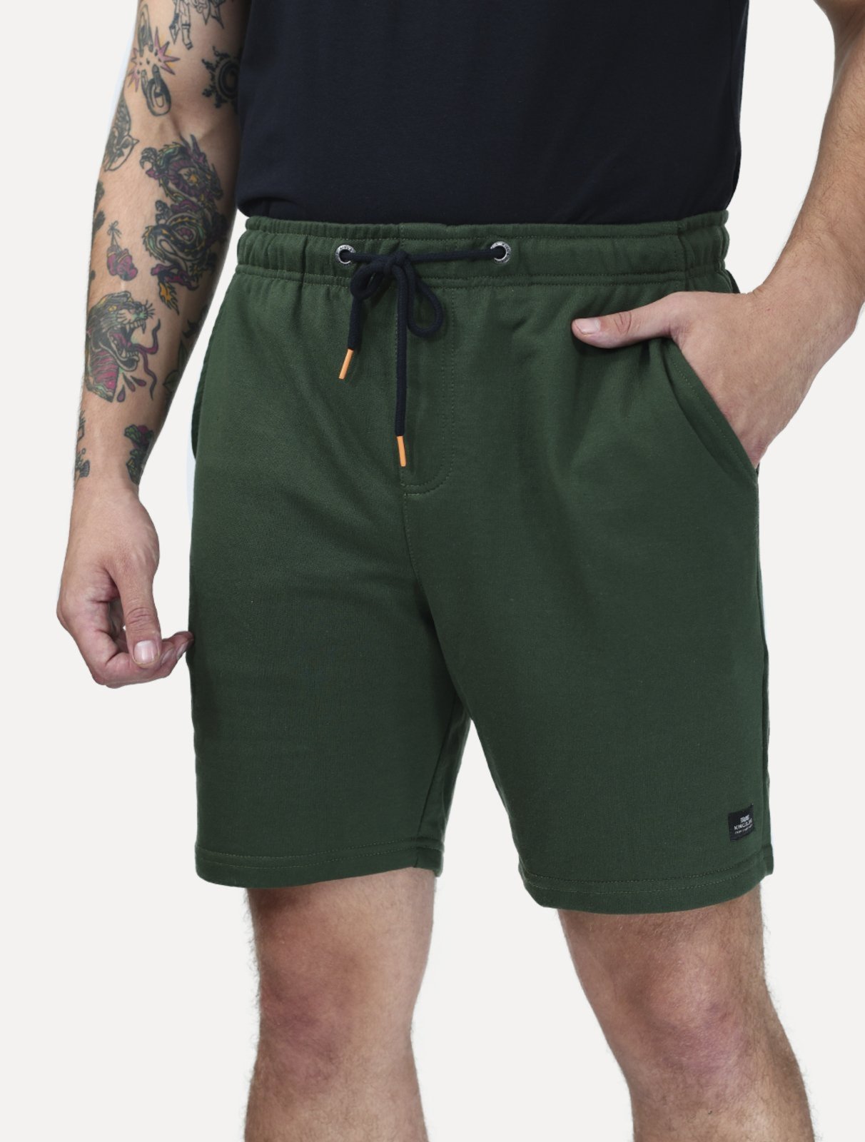 Bermuda King & Joe Masculina Moletom Comfort Logo Verde Militar