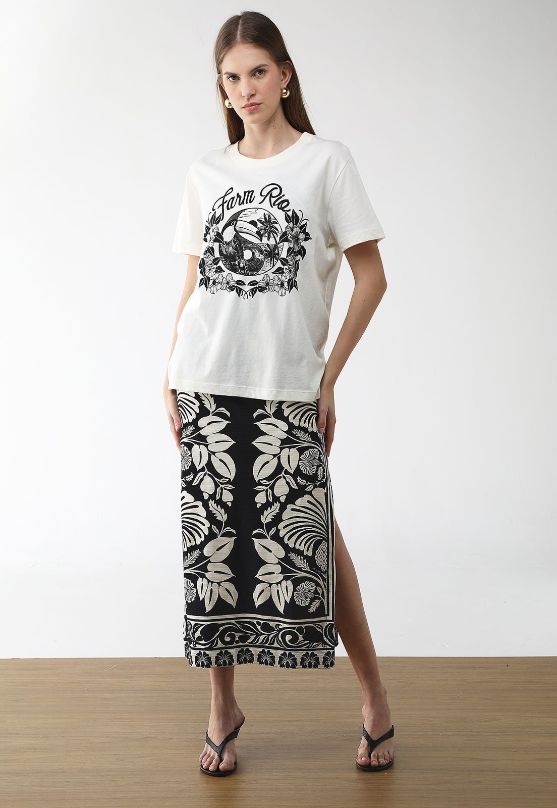 Vista 3 Camiseta Feminina Farm Estampada Off-White off-white white FARM off-white white