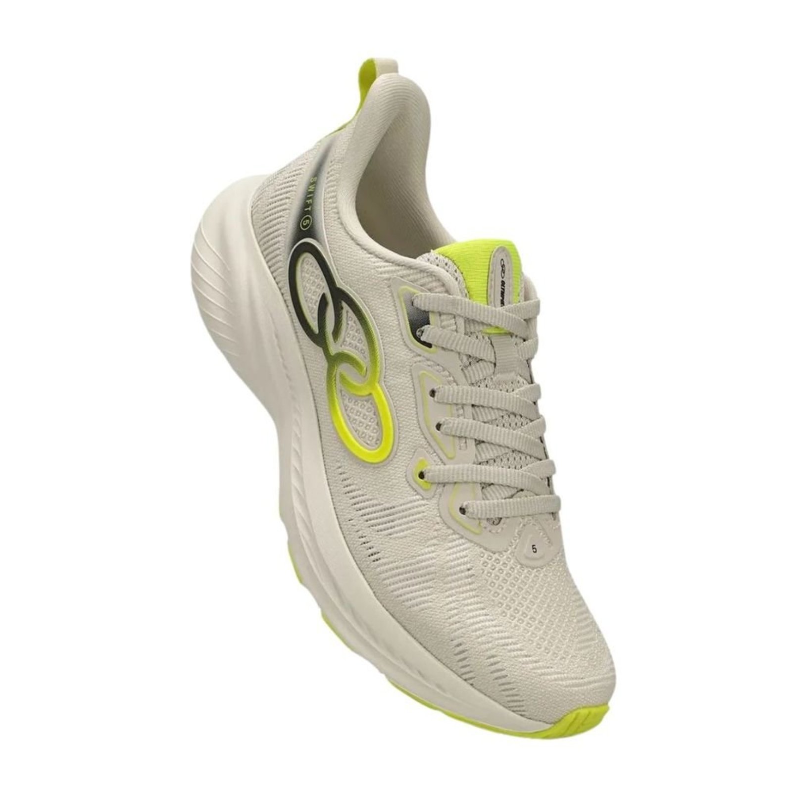 Vista 3 Tênis Corrida Feminino Olympikus Swift 5 Bege cinza OLYMPIKUS cinza
