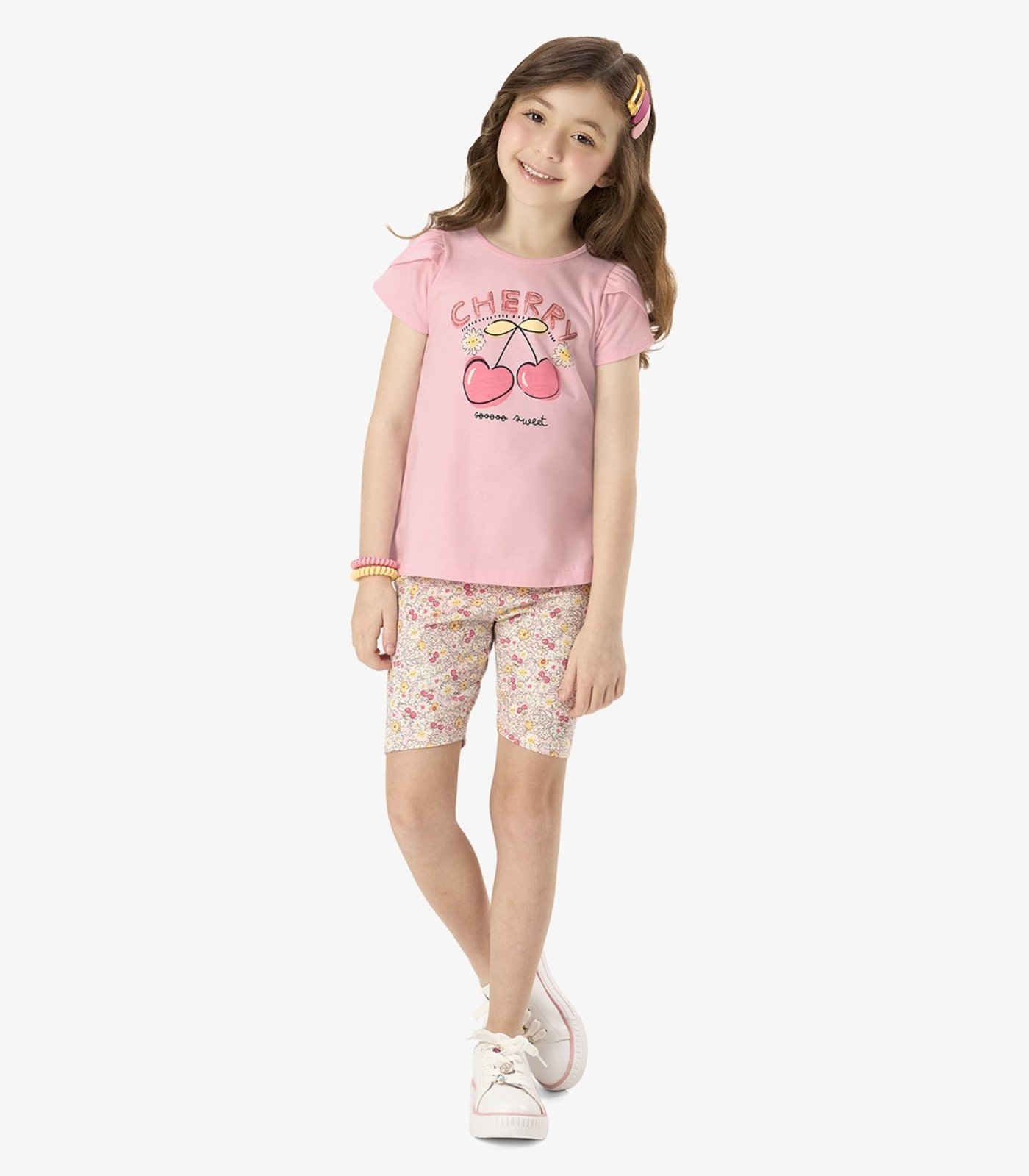 Infantil - Conjunto Blusa Com Ciclista Rovi Rosa