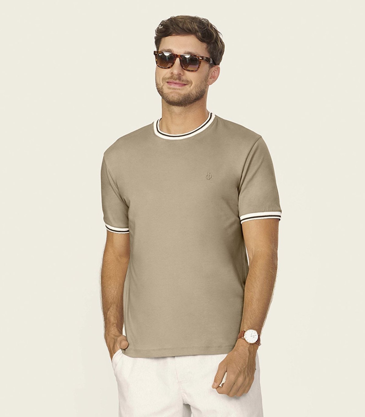 Camiseta Masculina Cotton Leve UV Diametro Marrom