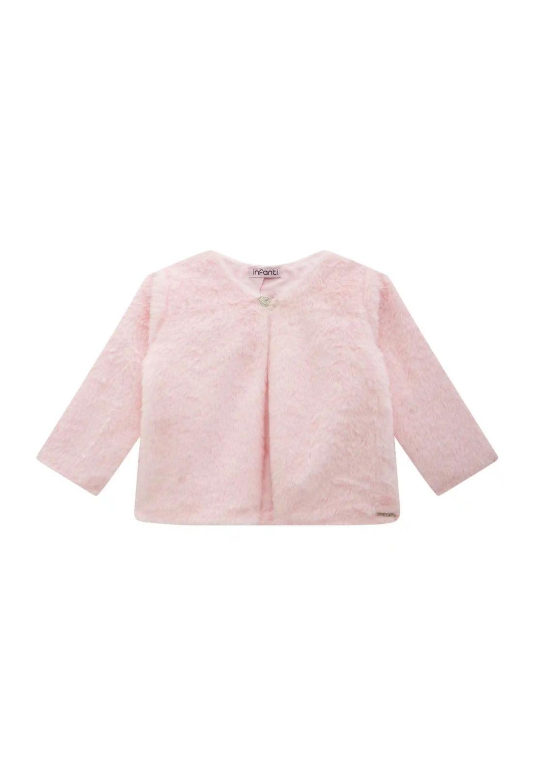 Infantil - Gardigan Aveludado Rosa Menina Infanti 1 Rosa
