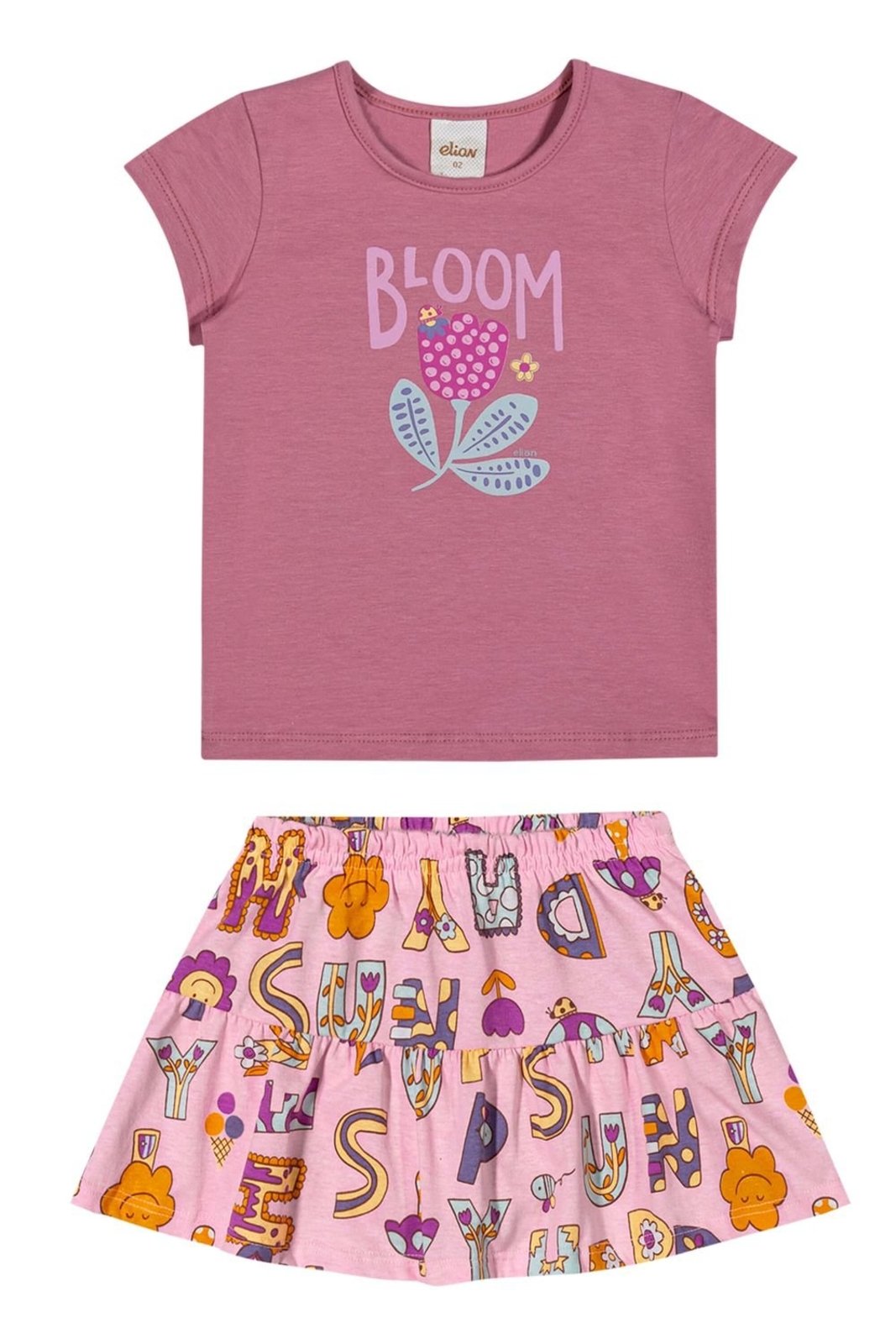 Infantil - Conjunto Curto Menina Bloom Elian Rosa