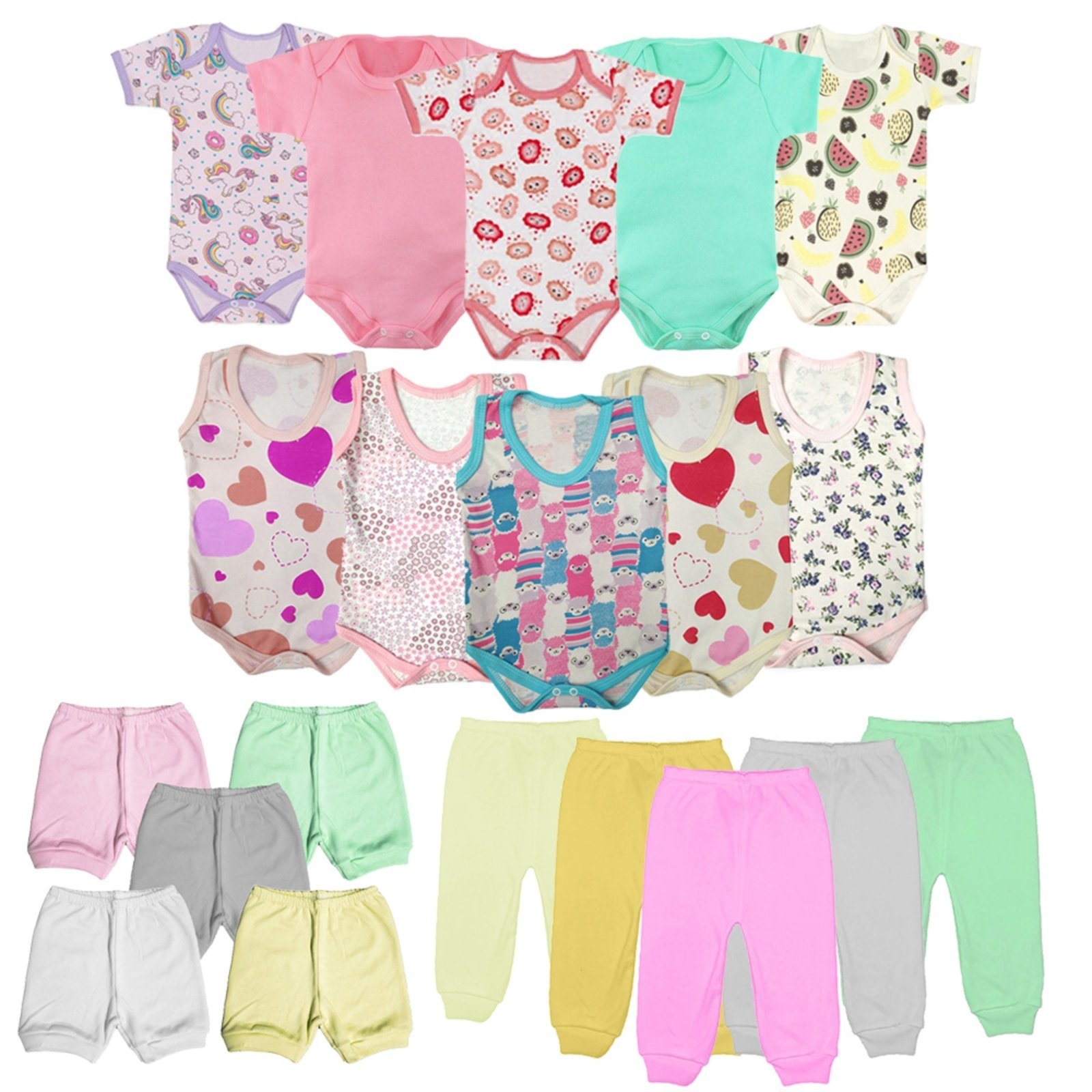 Infantil – Atacado 20 Peças Maternidade Verão Rosa