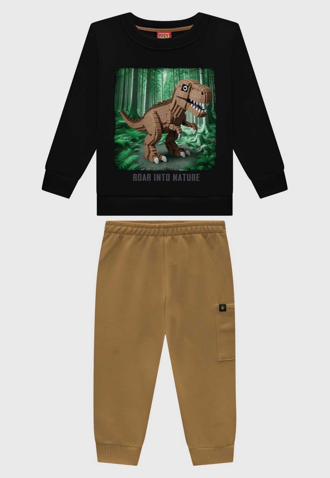 Infantil - Conjunto Kyly Dinossauro Preto
