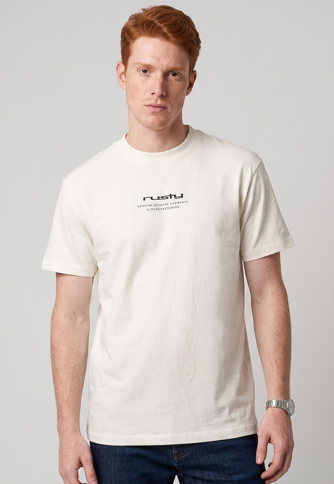 Camiseta Masculina Rusty Estampada Branca