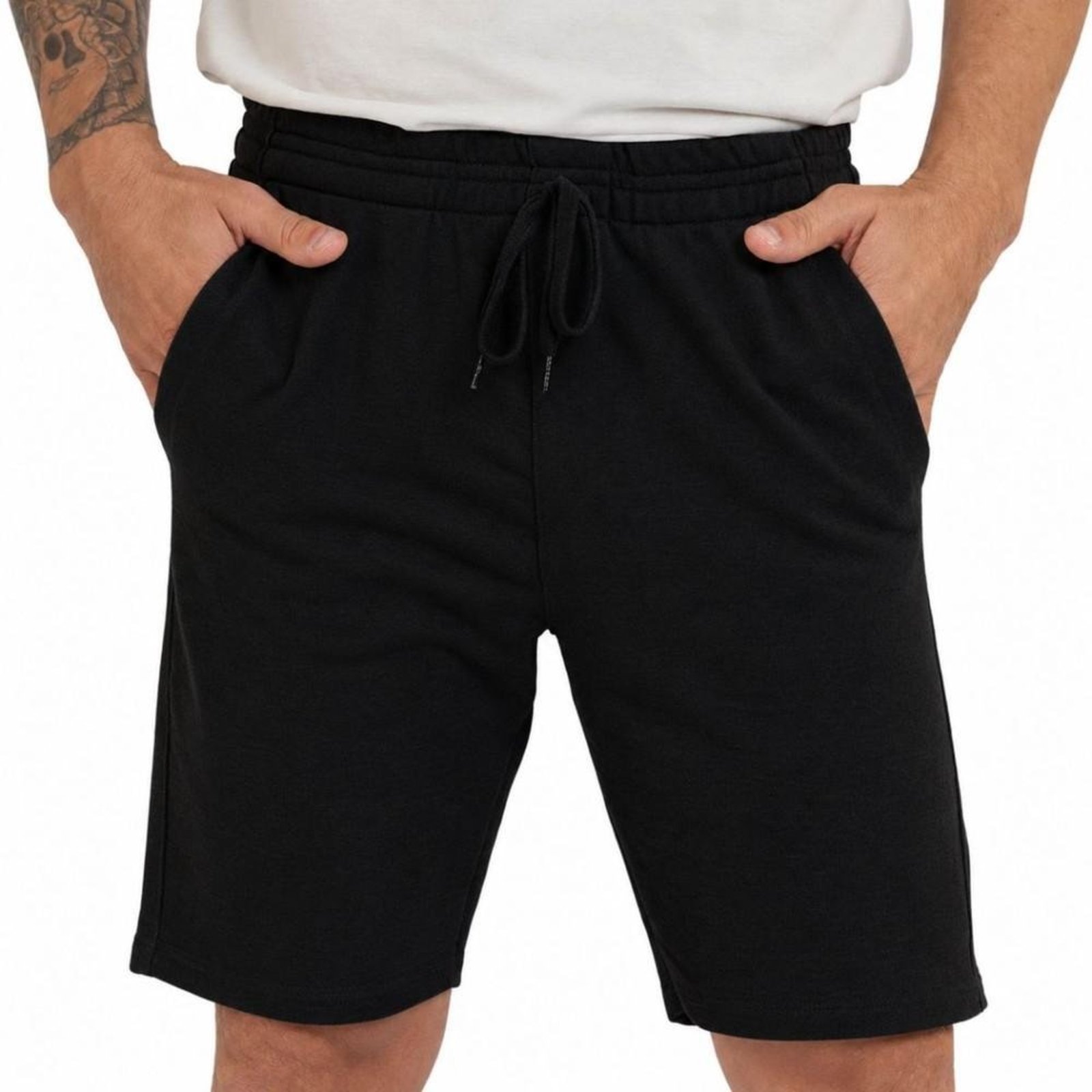 Bermuda Moletinho Masculina Casual Com Bolso Confortável