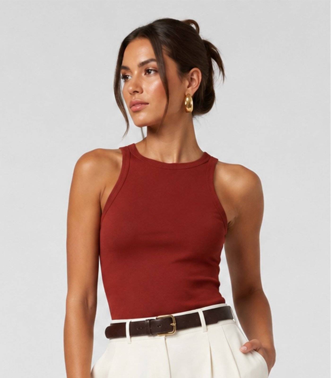 Regata Feminina Básica Em Cotton Kohmar Laranja