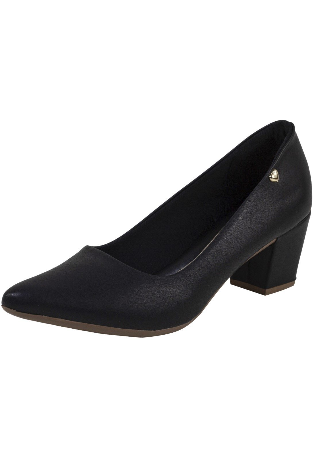 Scarpin Lumiss Salto Grosso Preto