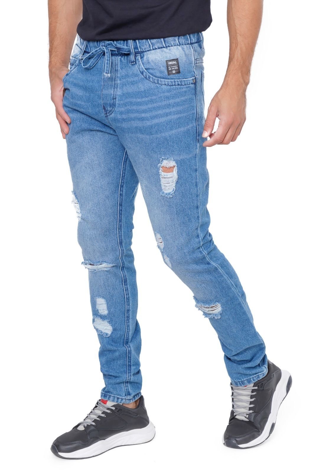Calça Jeans Fatal Jogger Azul