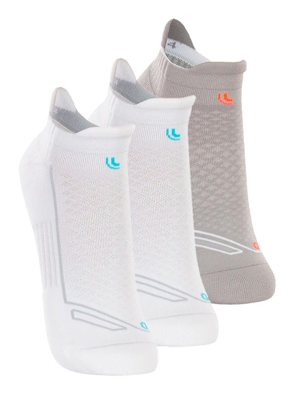 Vista 2 Kit com 3 Pares de Meias Performance Running Lupo cinza Lupo cinza