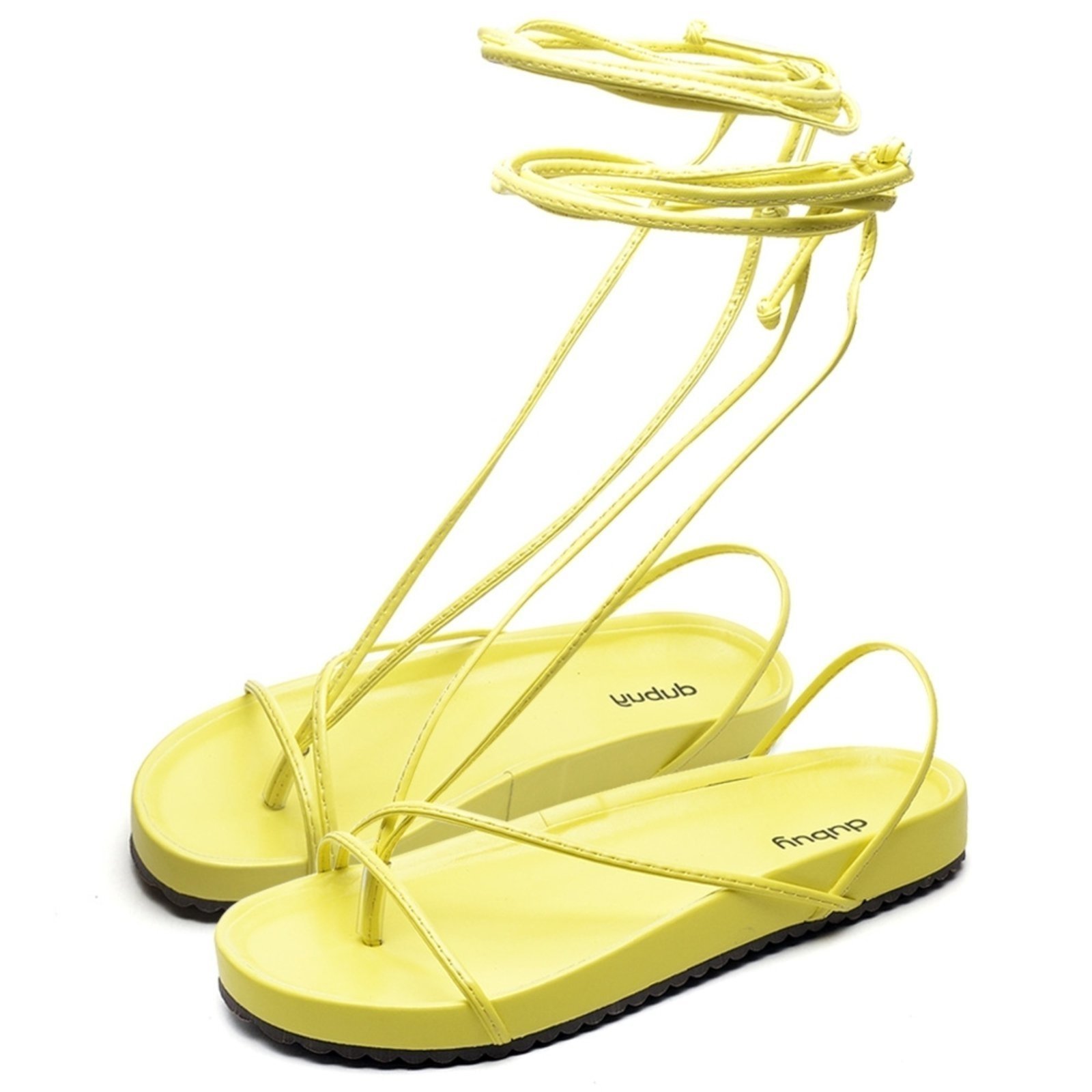 Sandália Rasteira Feminina Papete Flatform DUBUY 2043FG Amarelo