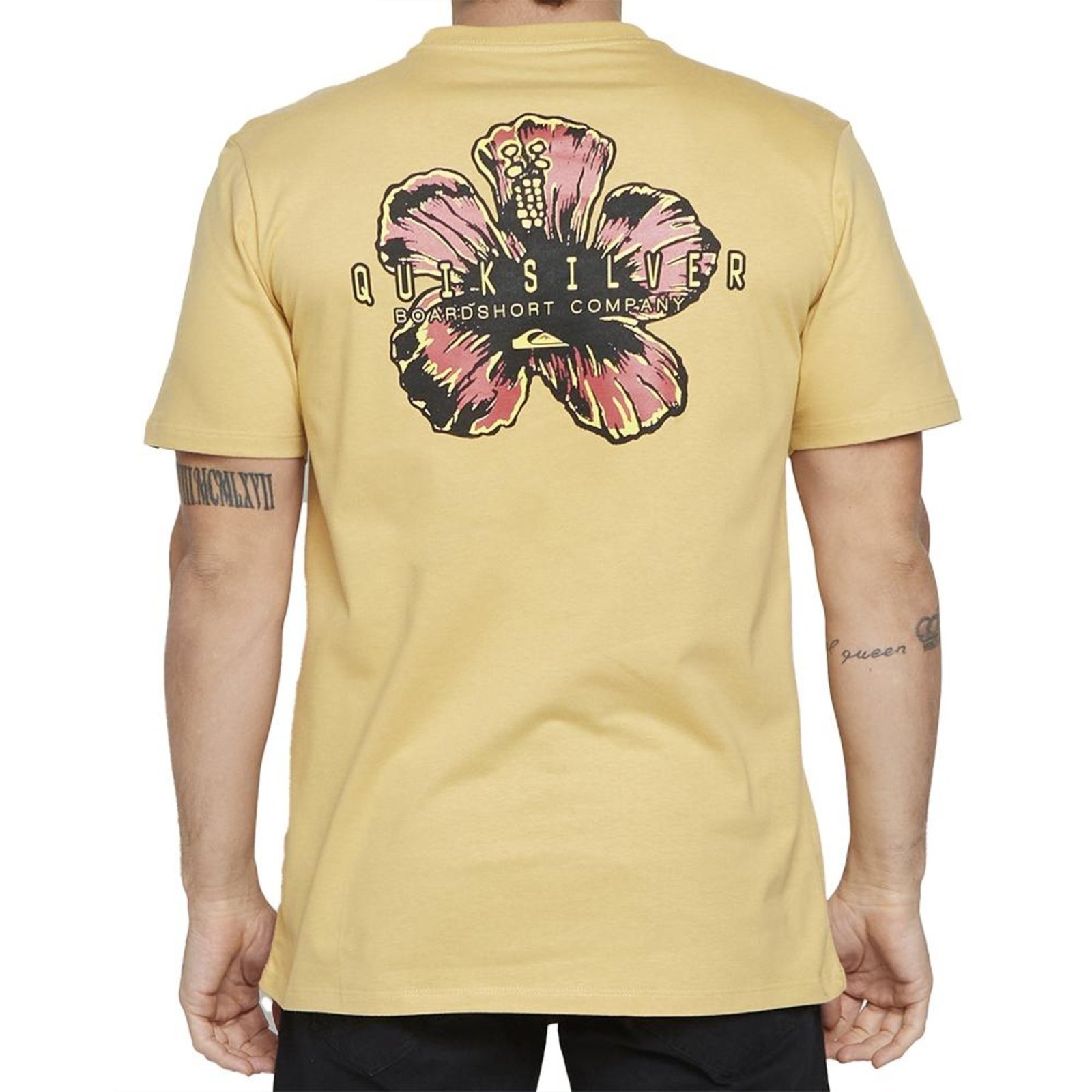 Camiseta Quiksilver Hibiscus Pop SM25 Masculina Mostarda