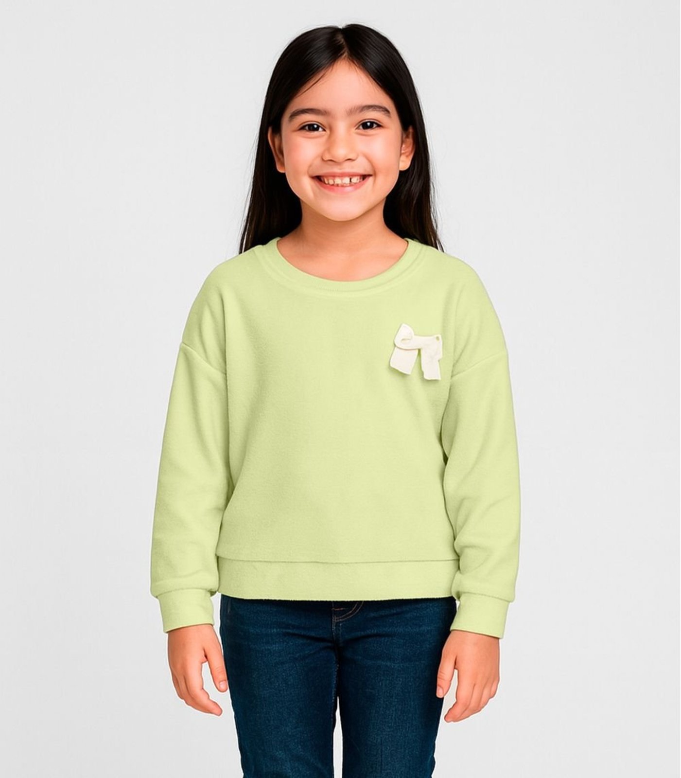 Infantil - Moletom Menina Com Laço Infinita Cor Amarelo