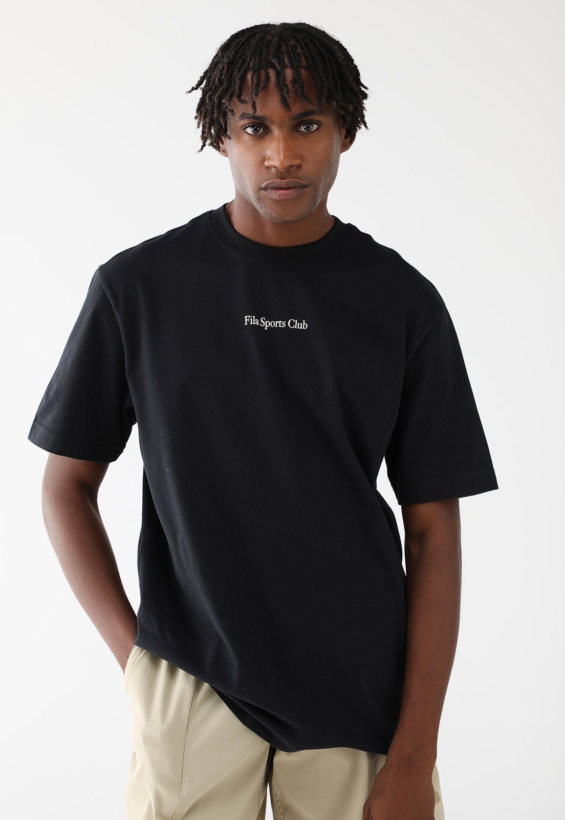Vista 2 Camiseta Fila Reta Comfort Graphic Spor Preta preto Fila preto