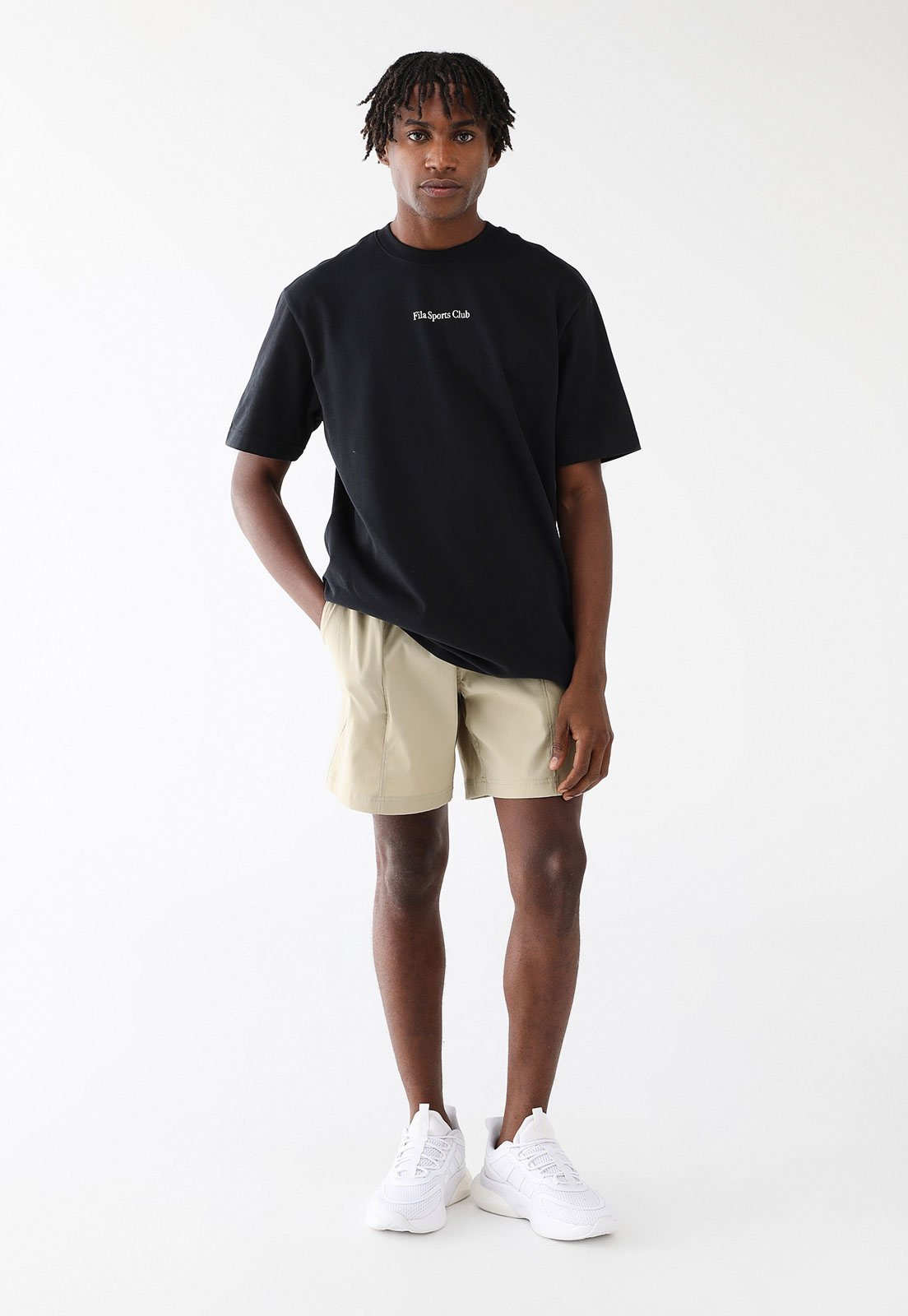 Vista 3 Camiseta Fila Reta Comfort Graphic Spor Preta preto Fila preto
