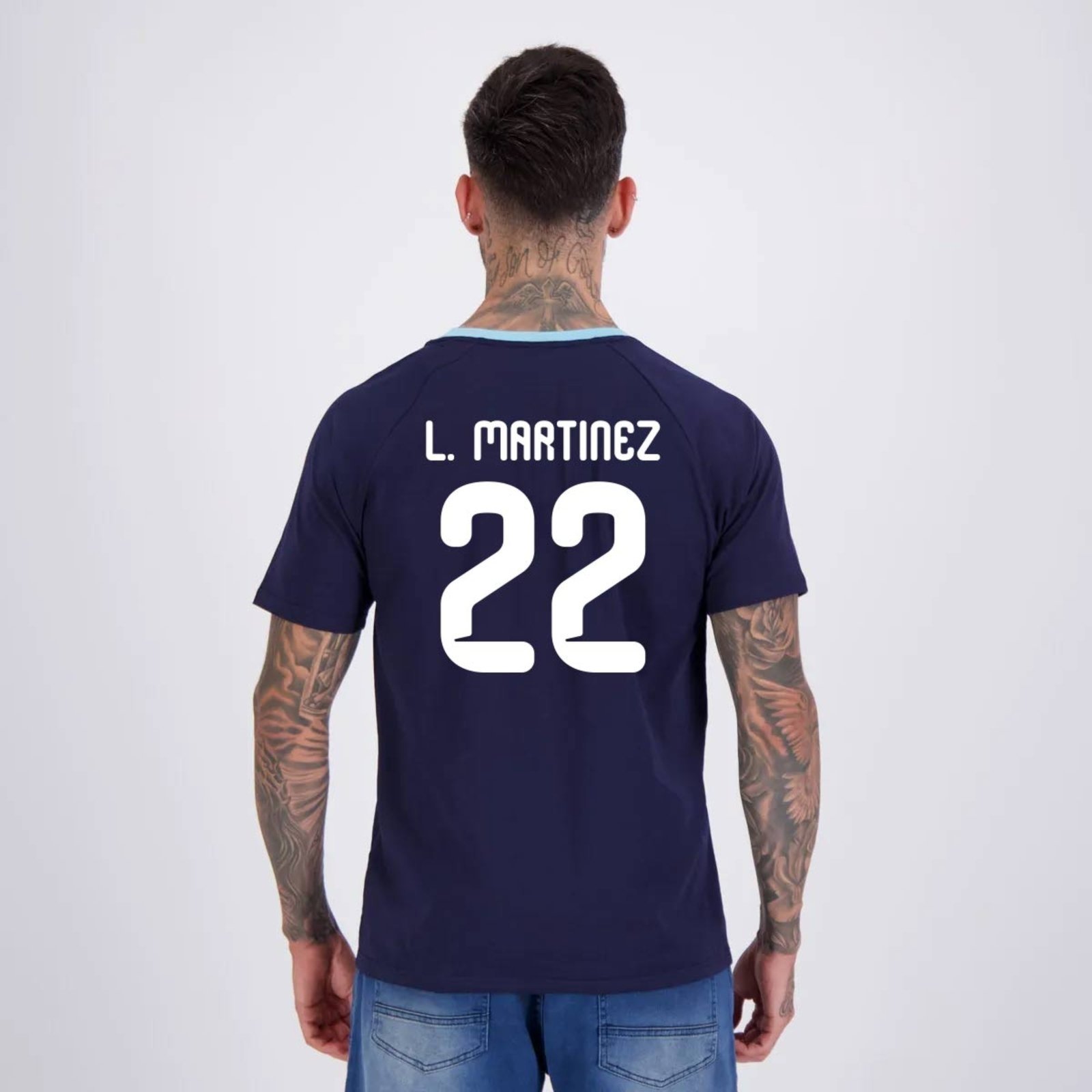 Camisa Argentina Ribbon Marinho 22 L. Martinez