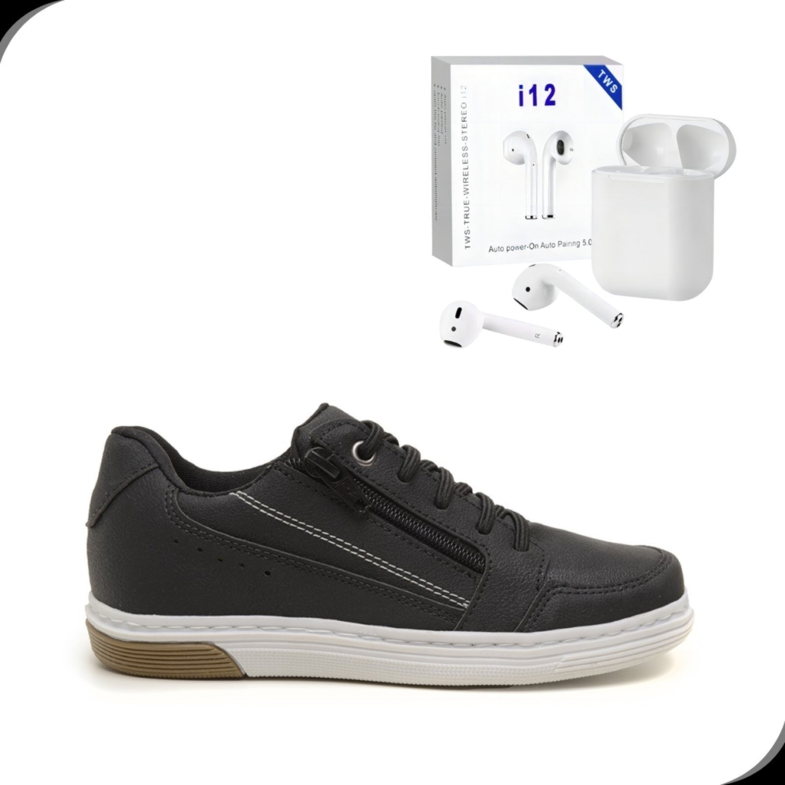 Infantil - Kit Sapatenis Casual Confortável Versatil Dia a Dia Rovetto Com Fone Sem Fio