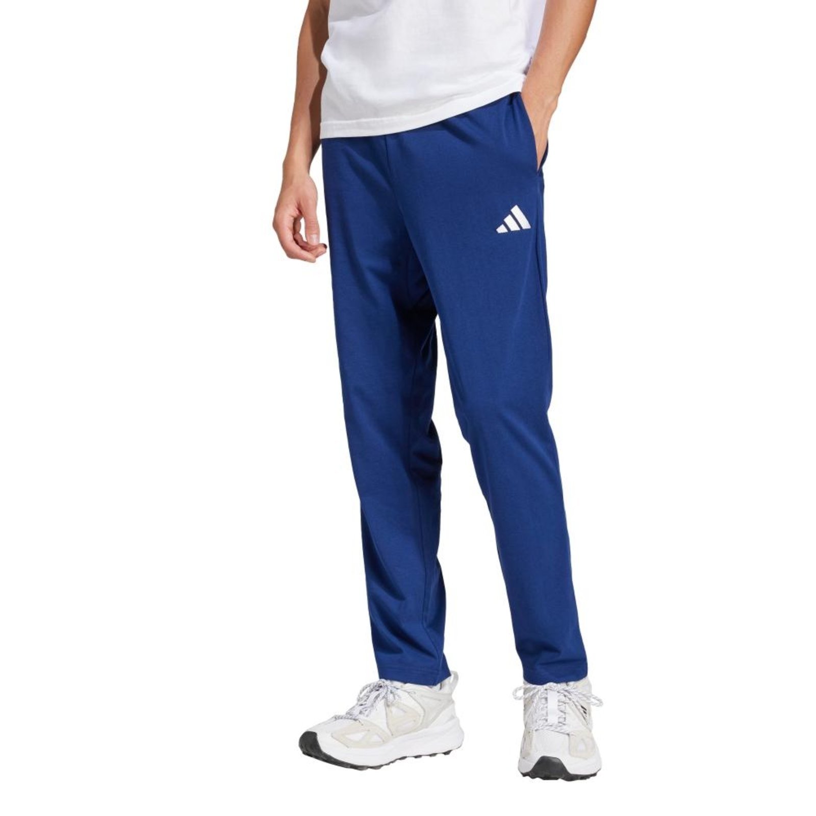 Calça Malha Simples Essentials Small Logo adidas Sportswear Azul