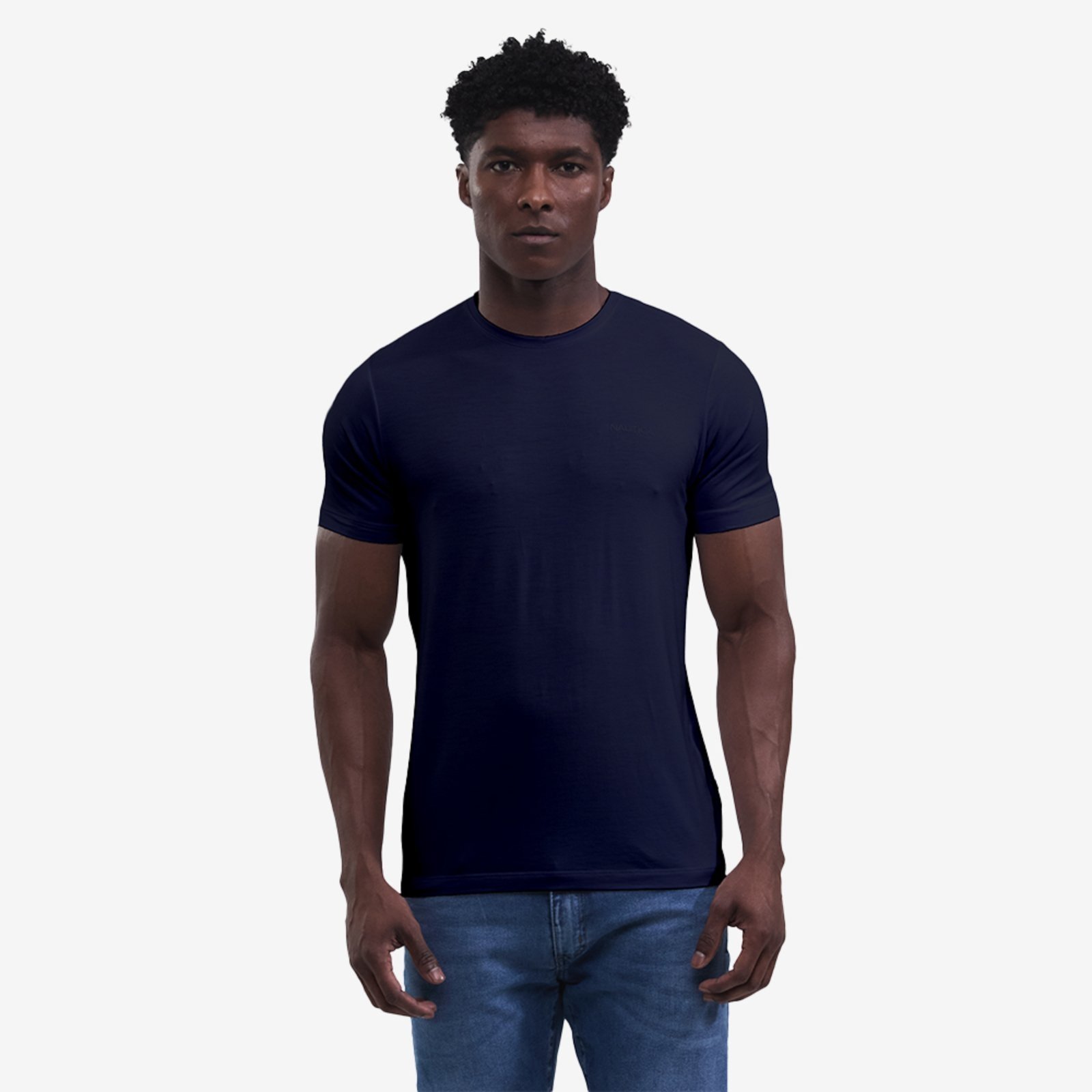 Camiseta Nautica Manga Curta Modal Marinho