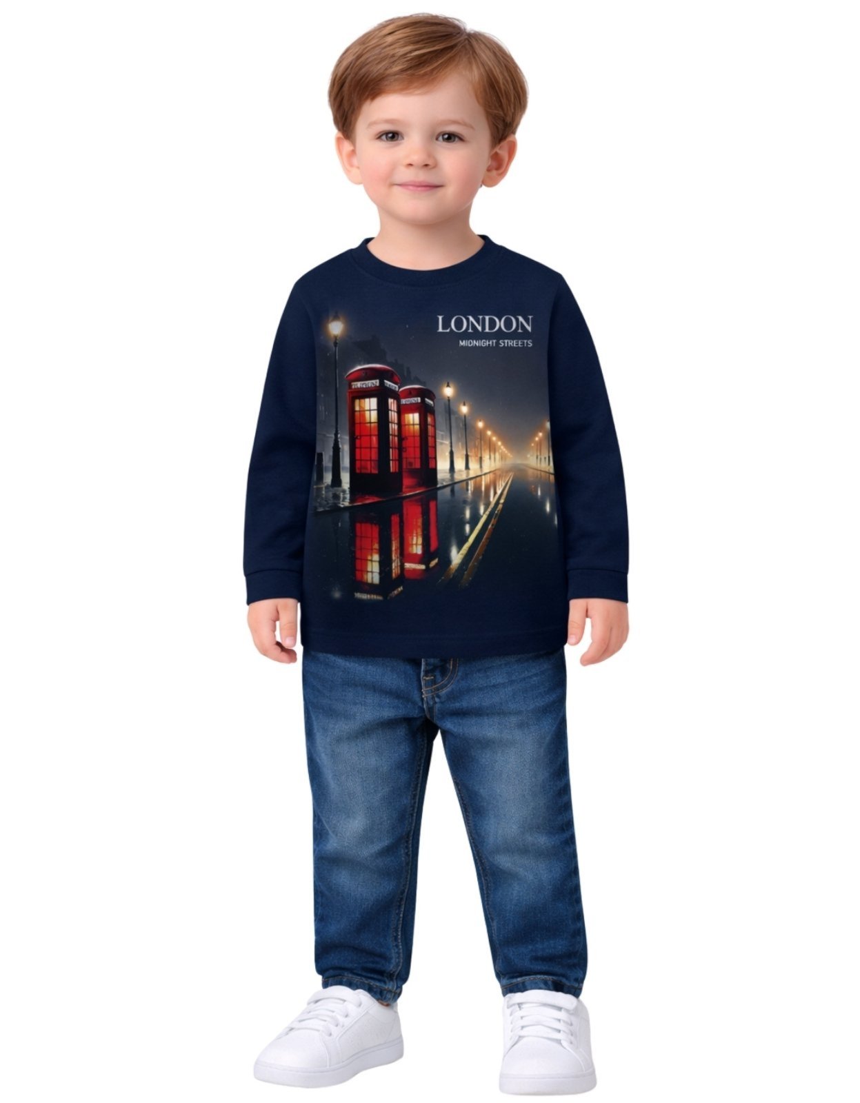 Vista 2 Infantil - Camiseta Manga Longa Kyly Londom azul marinho Kyly azul marinho