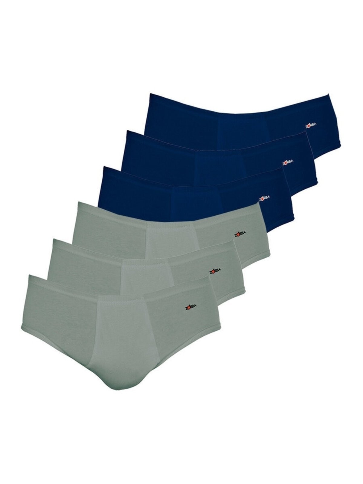 Kit com 6 Cuecas Slip Zorba com Abertura 172 Plus Size Cinza