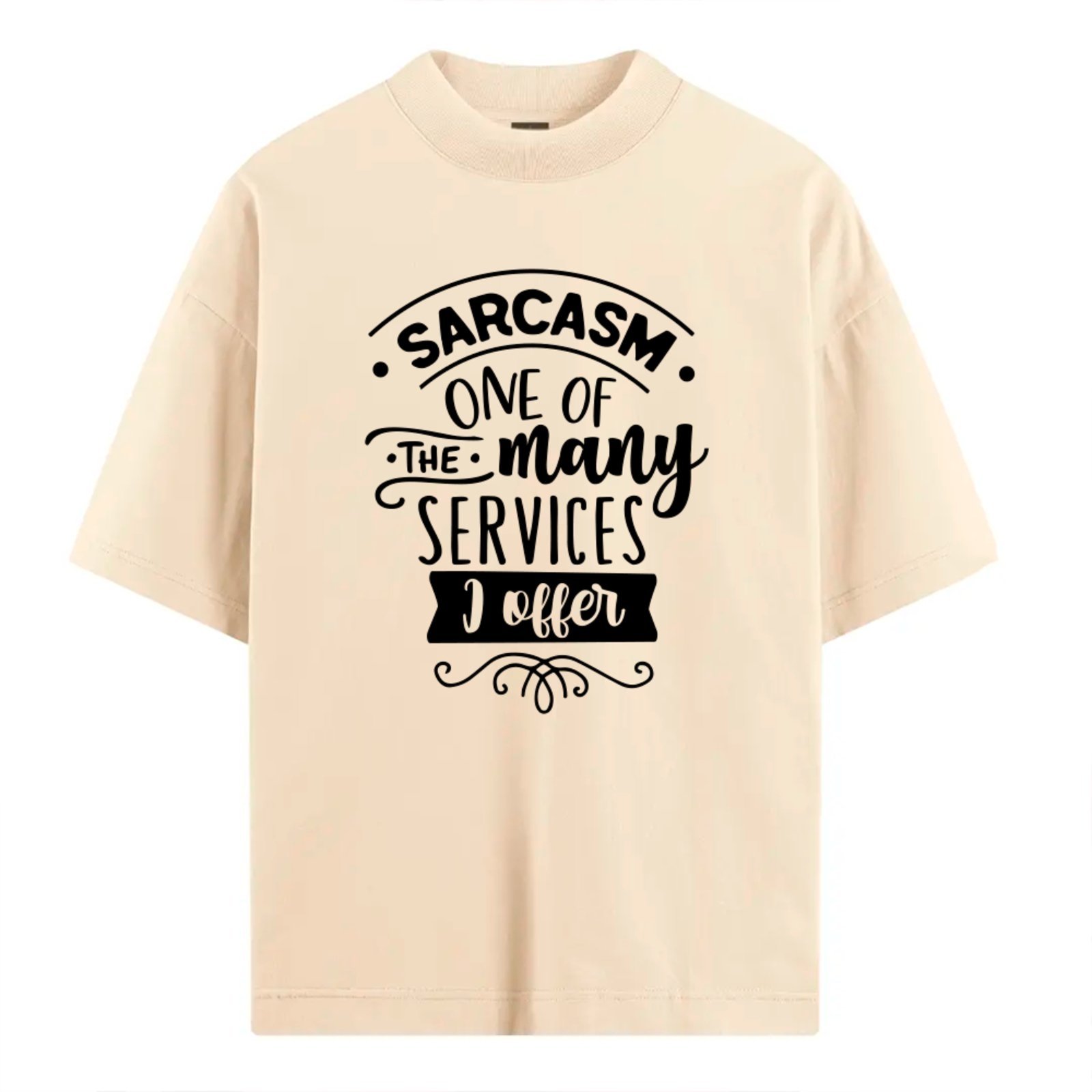 Vista 2 Camiseta Ousy Básica Sarcasm One of the Many Services Humor Criativo Unissex Off White off-white white ousy off-white white