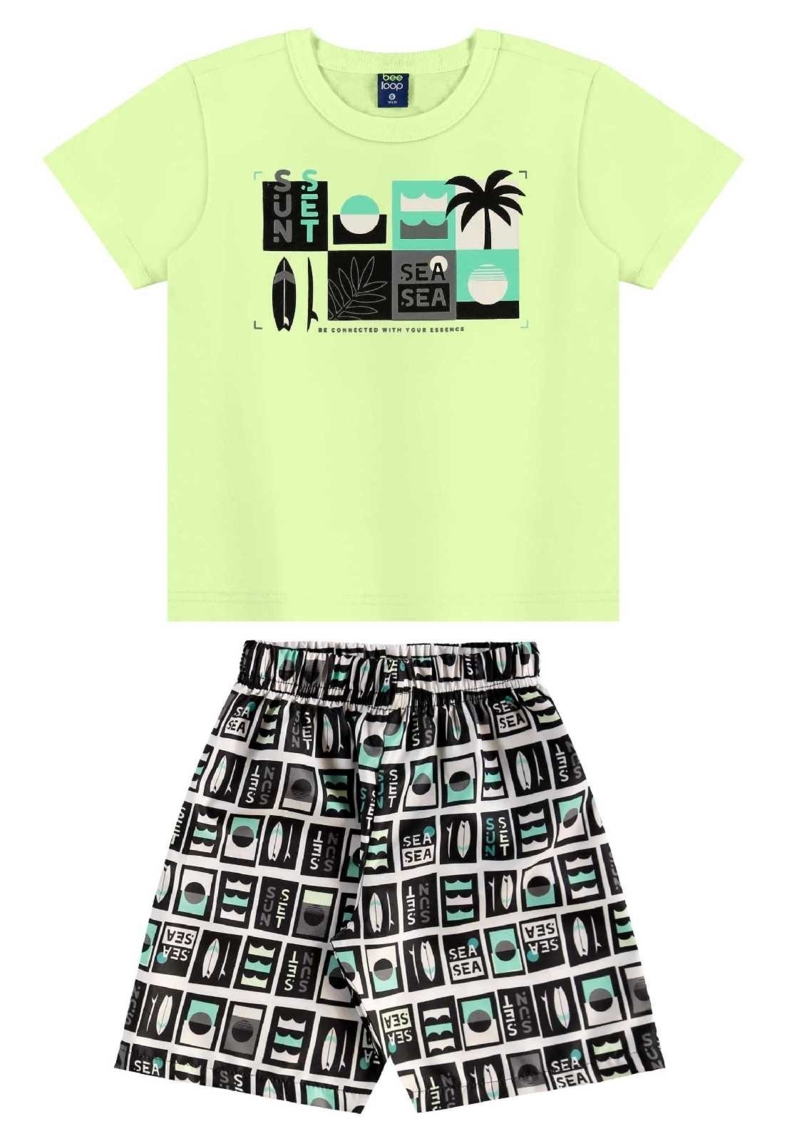 Infantil - Conjunto Camiseta e Bermuda Bee Loop Verde