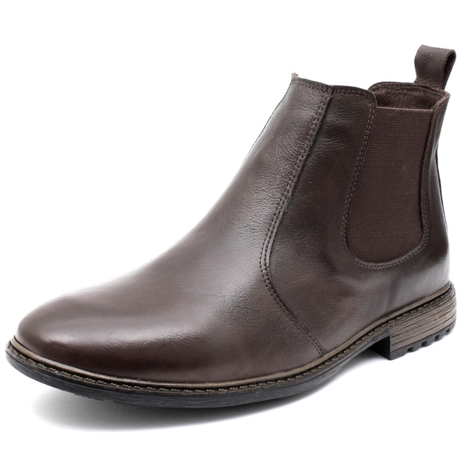 Bota Botina Chelsea Couro Café Tellini Store