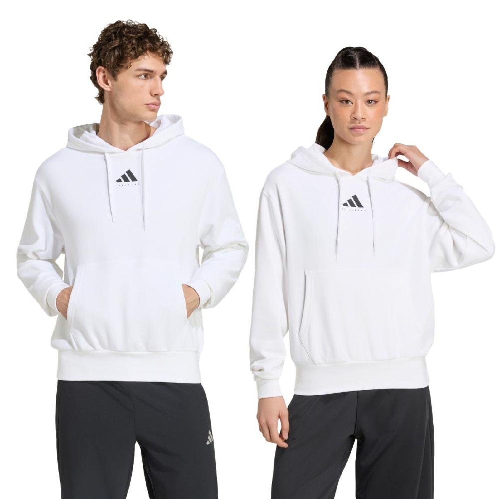 MOLETOM DE TREINO COM CAPUZ ESTAMPADO CATEGORY adidas Performance Branco