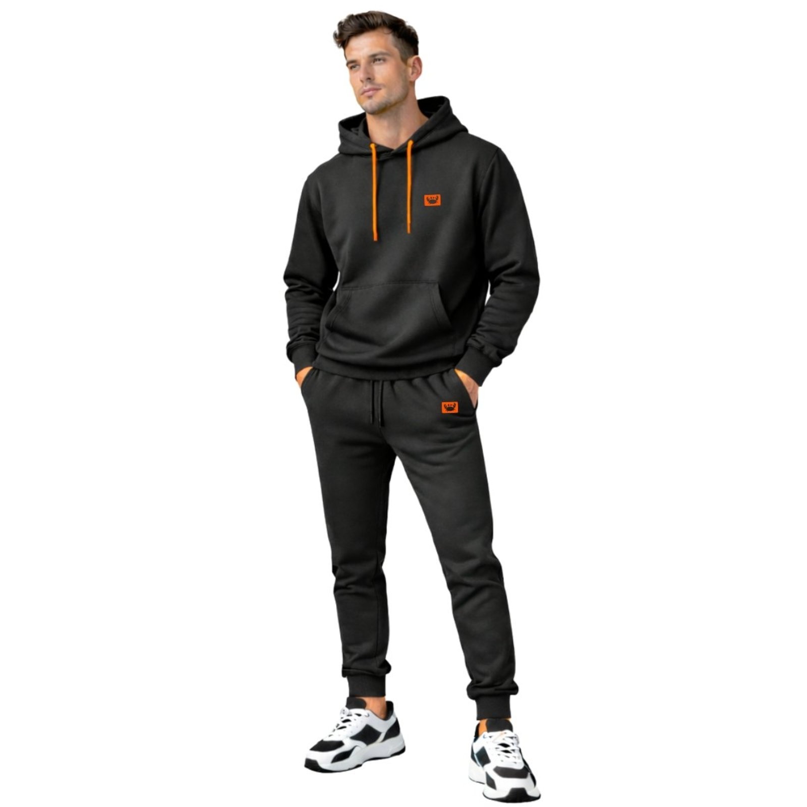 Conjunto Moletom Blusa De Frio E Calça Moletom Preto