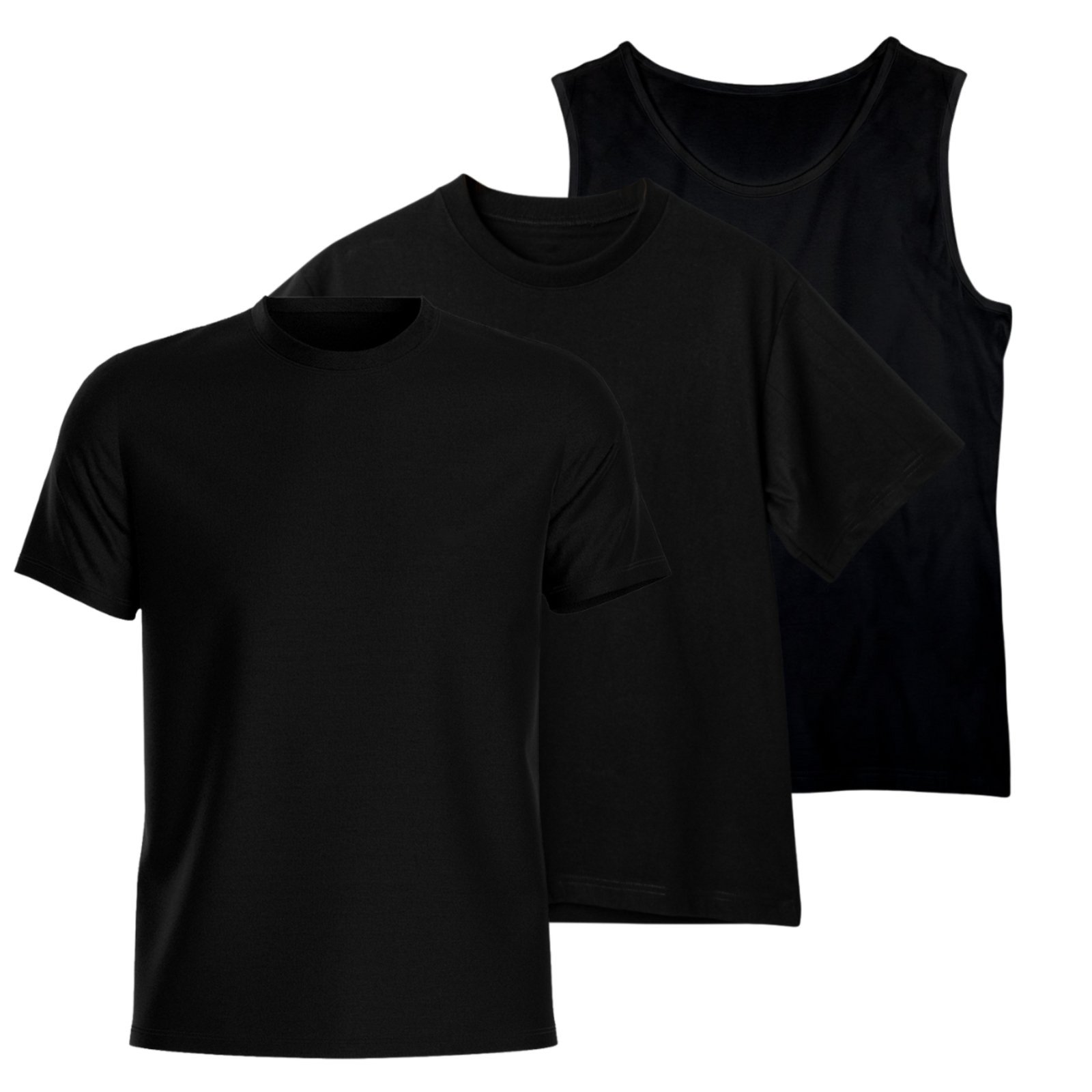 Kit Camiseta Basica + Camiseta Regata + Camiseta Oversized de Algodão Masculina Estilo Casual