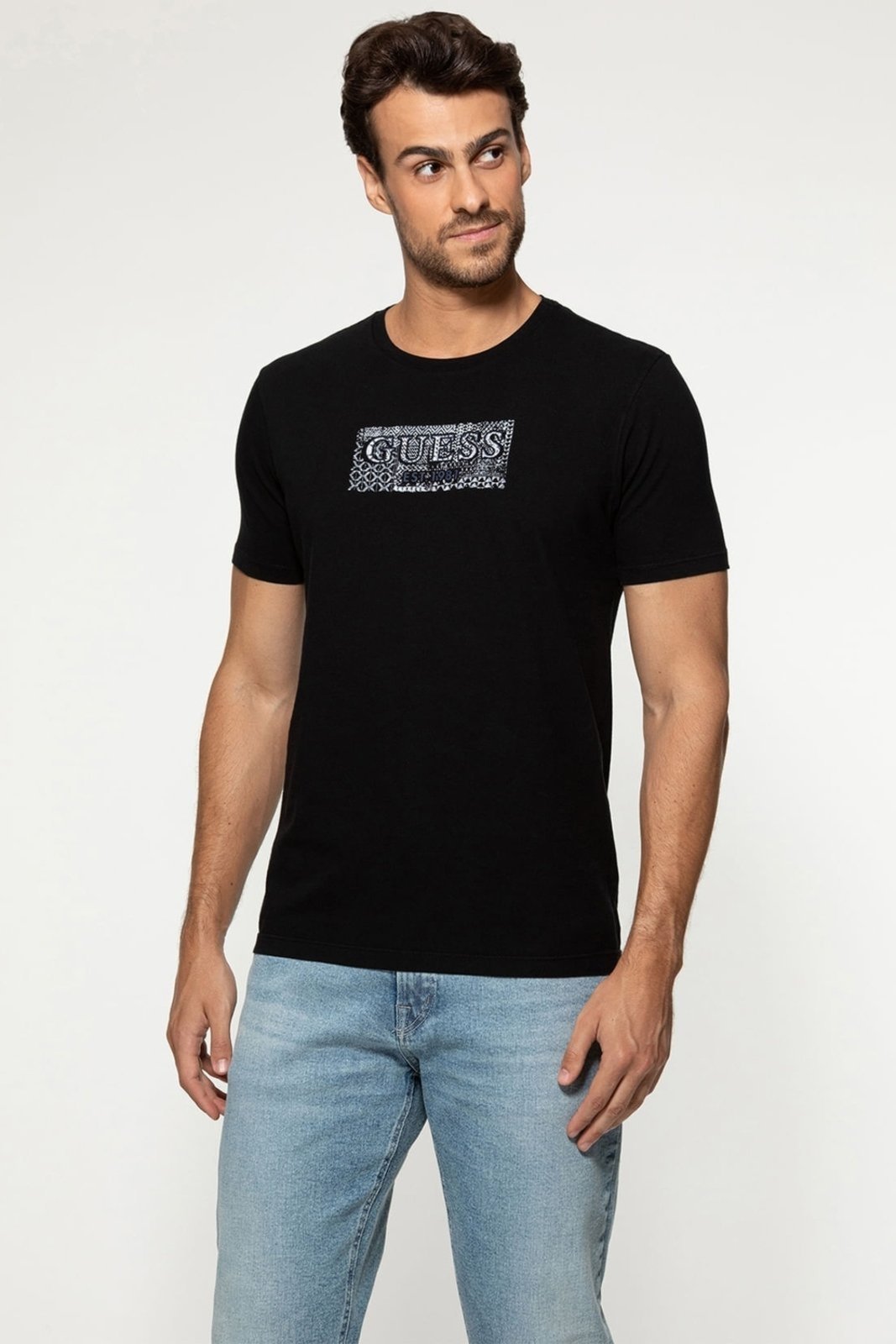 Camiseta Guess Silk Asteca Preto