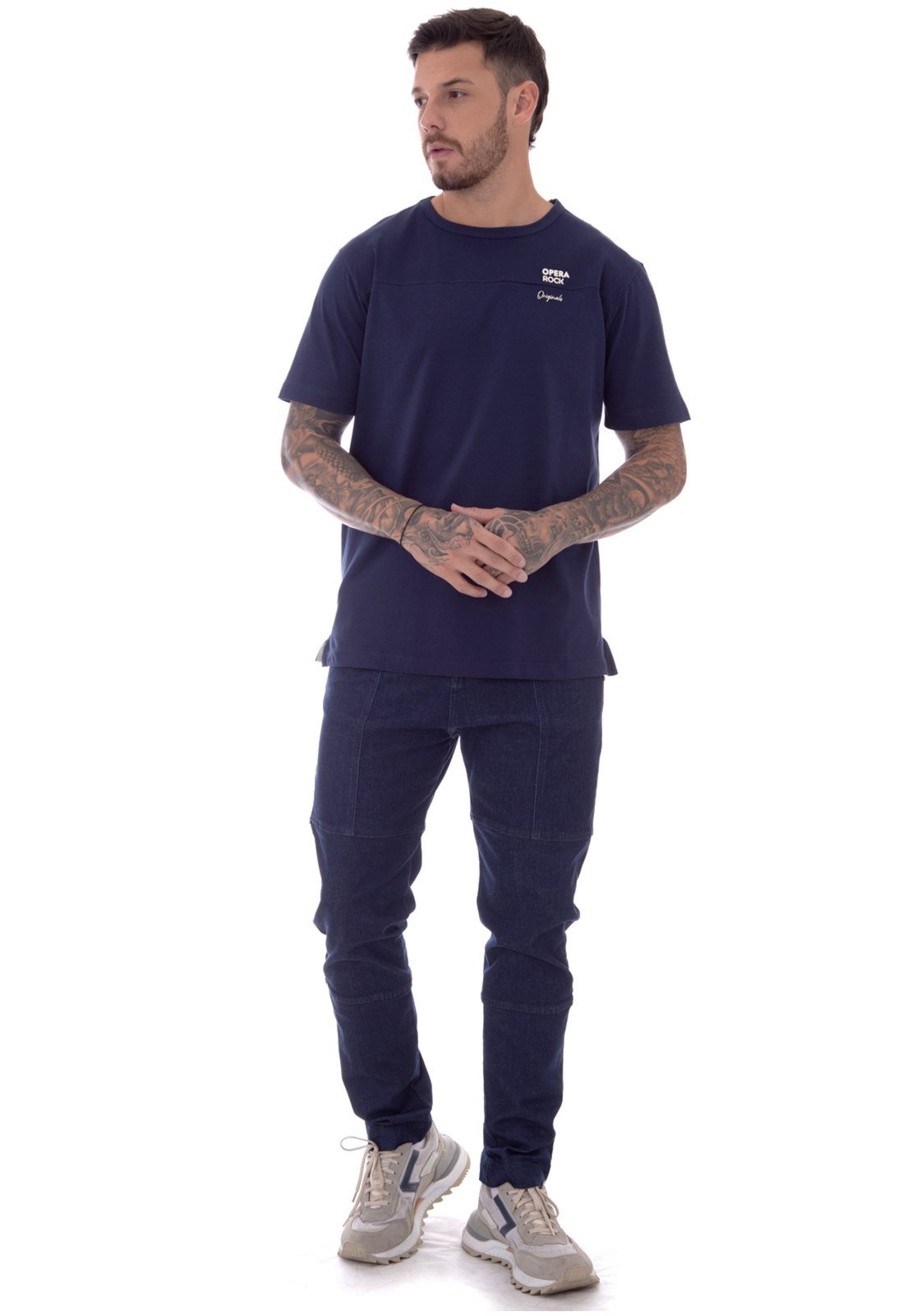 Calça Jeans Masculina Operarock Alfaiataria Azul Marinho