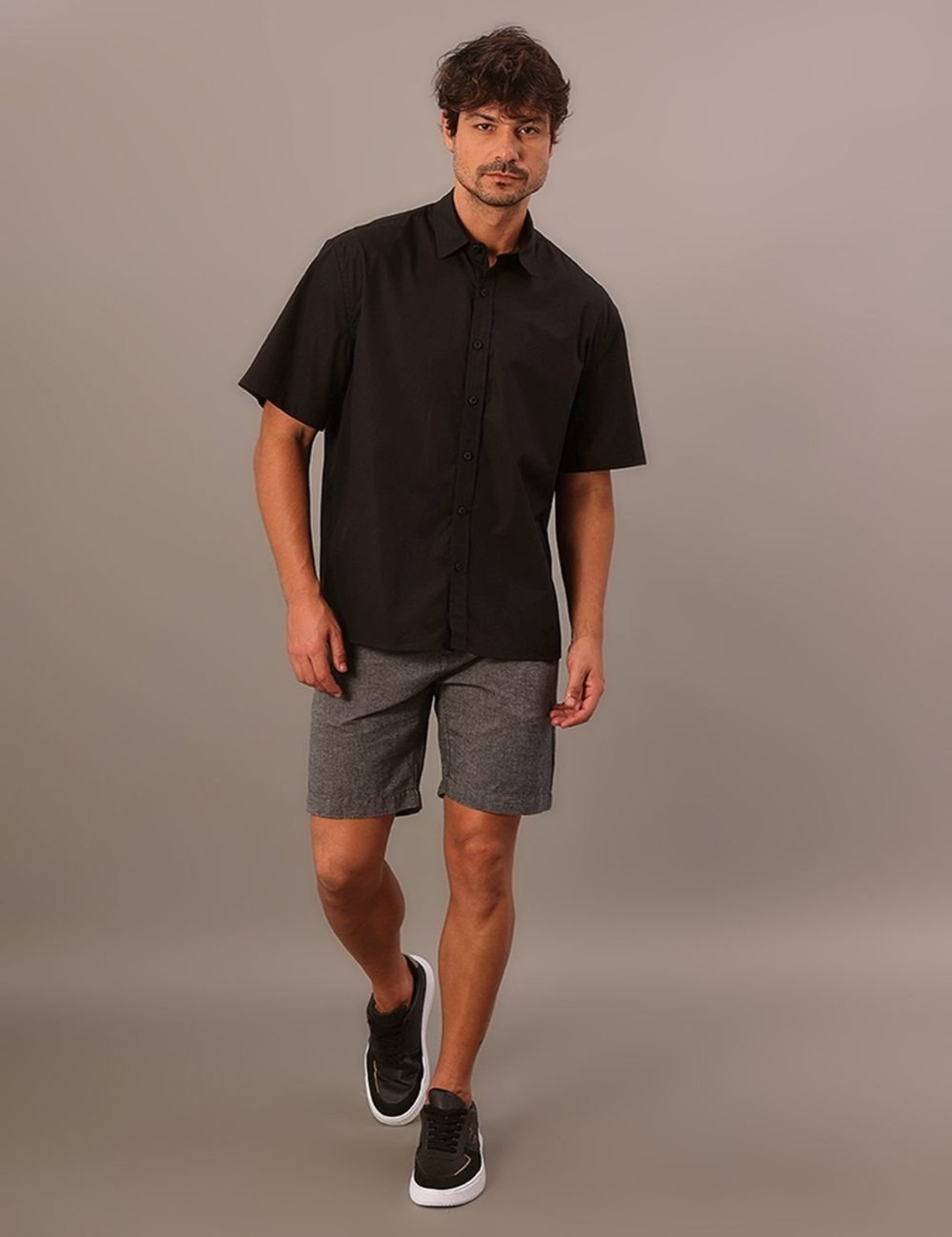 Bermuda Calvin Klein Jeans Chino Com Cadarço - Preto Calvin Klein Jeans