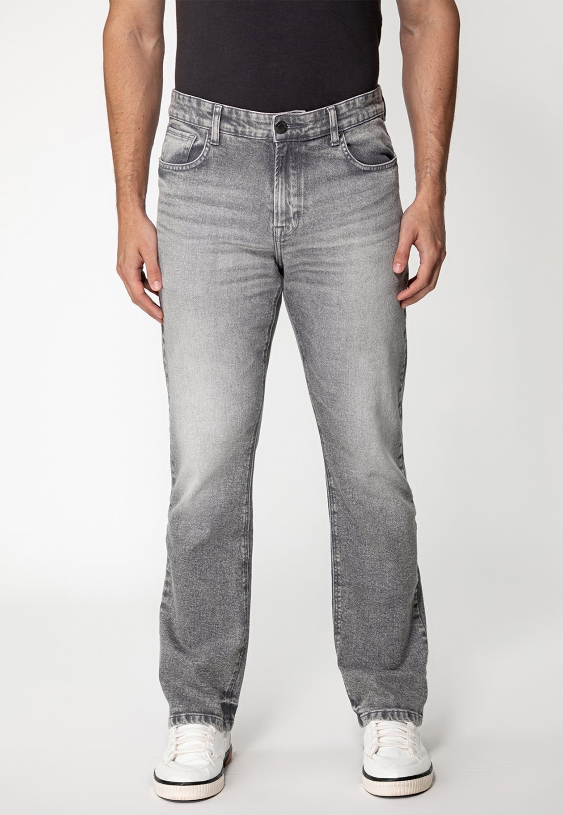 Calça Guess Jeans Regular Straight Cinza