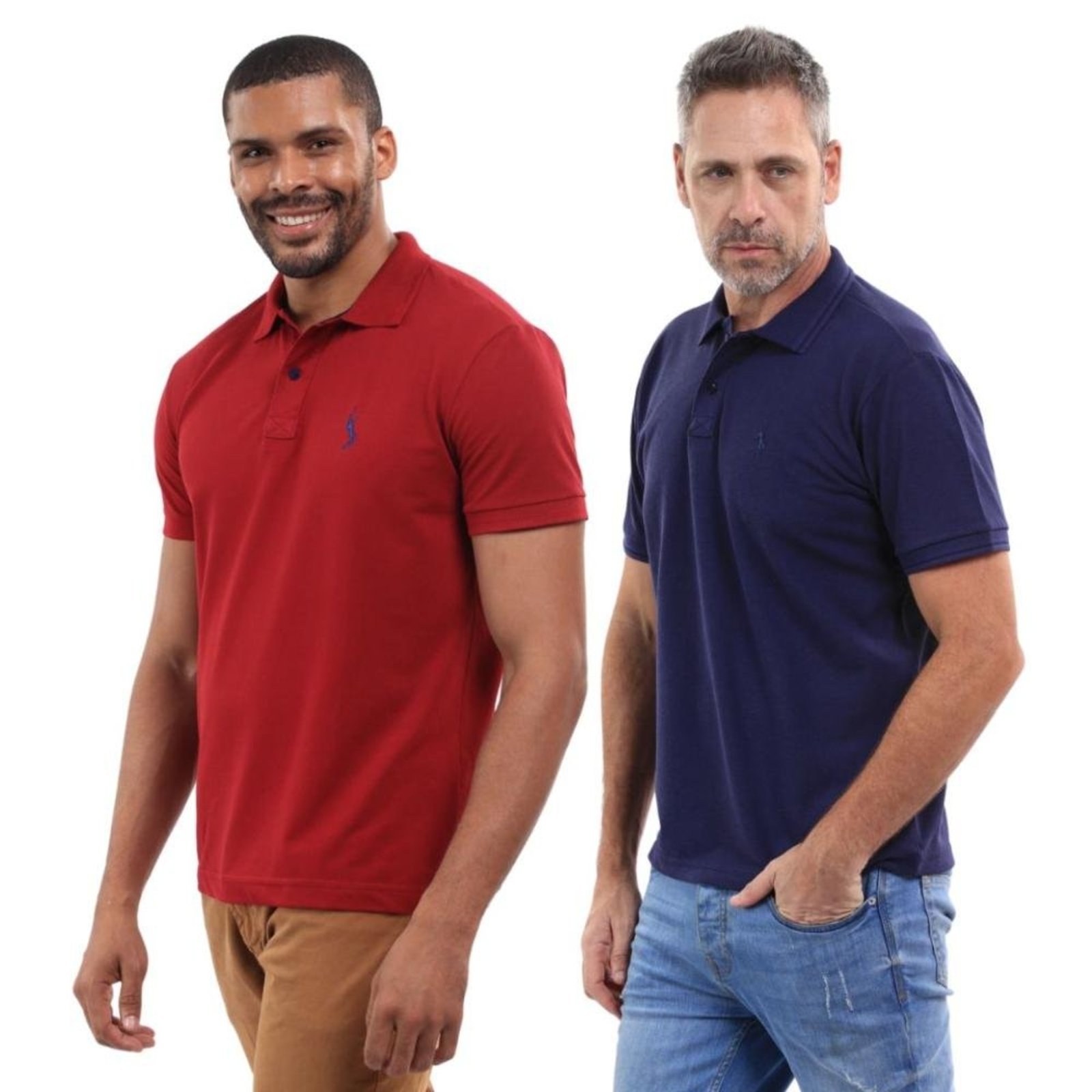 Kit 2 Camisa Polo Tradicinal Moderna Algodão Slim