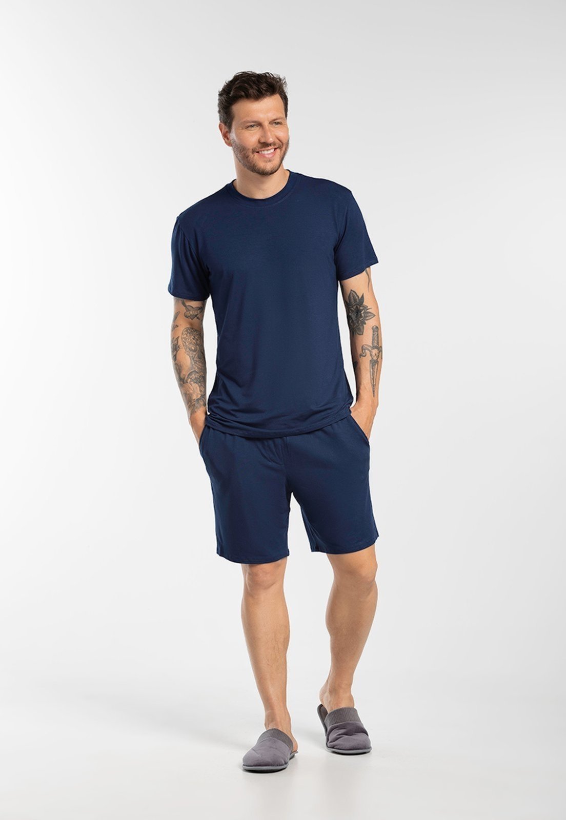 Conjunto Pijama Masculino Em Malha Curto