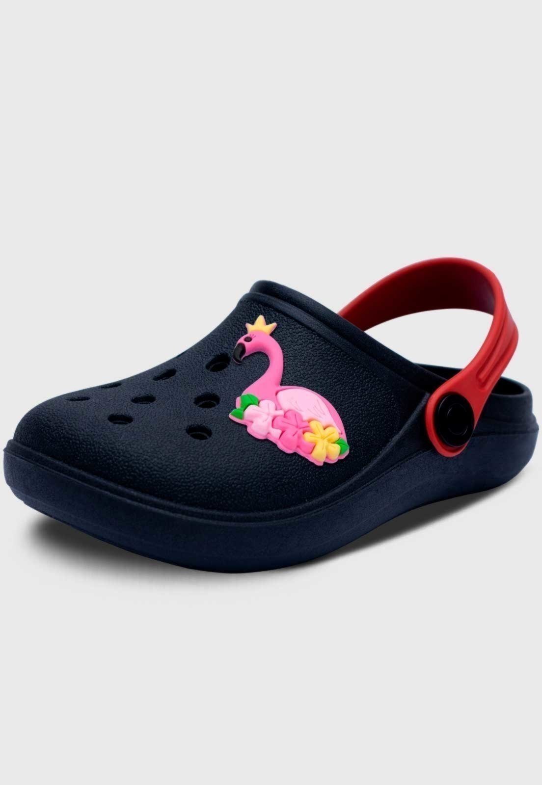 Infantil – Babuche Feminino Popidi Menina Flamingo Preto