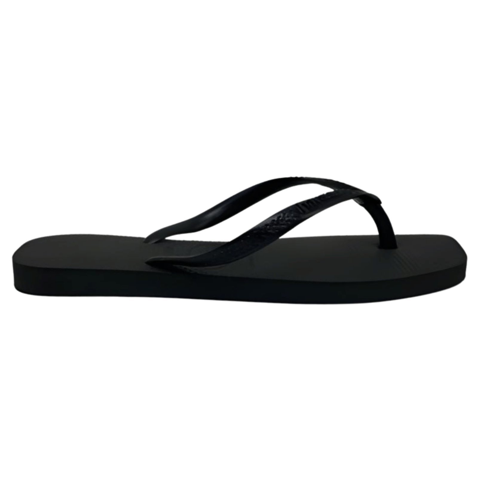 Vista 3 Chinelo Havaianas Slim Branco Bico Quadrado preto Havaianas preto