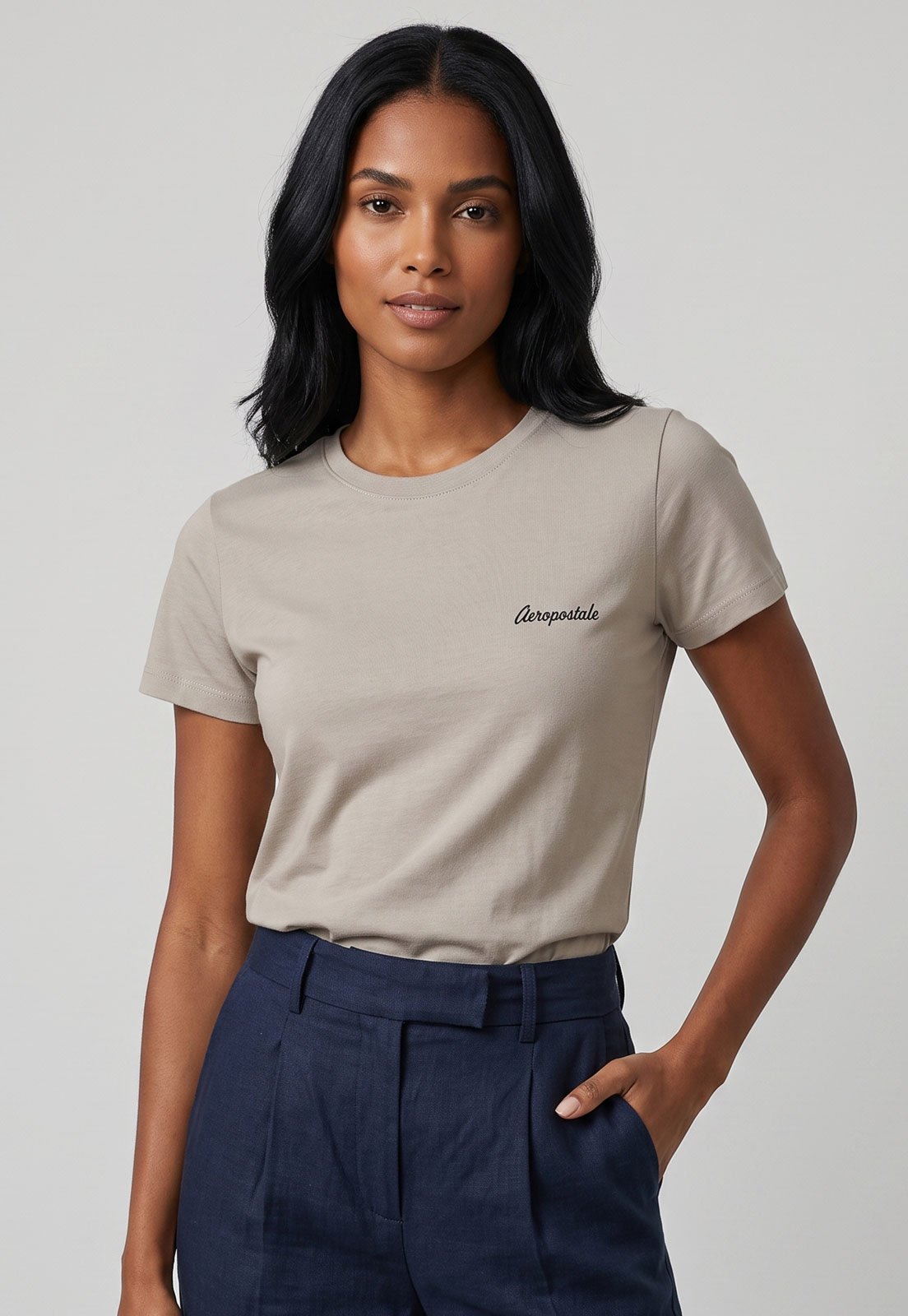 Camiseta Feminina Aeropostale Logo Areia