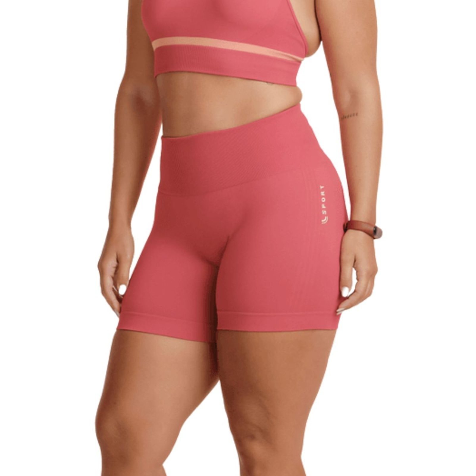 Short Cós Alto Com Silicone Feminino Academia E Caminhada Lupo