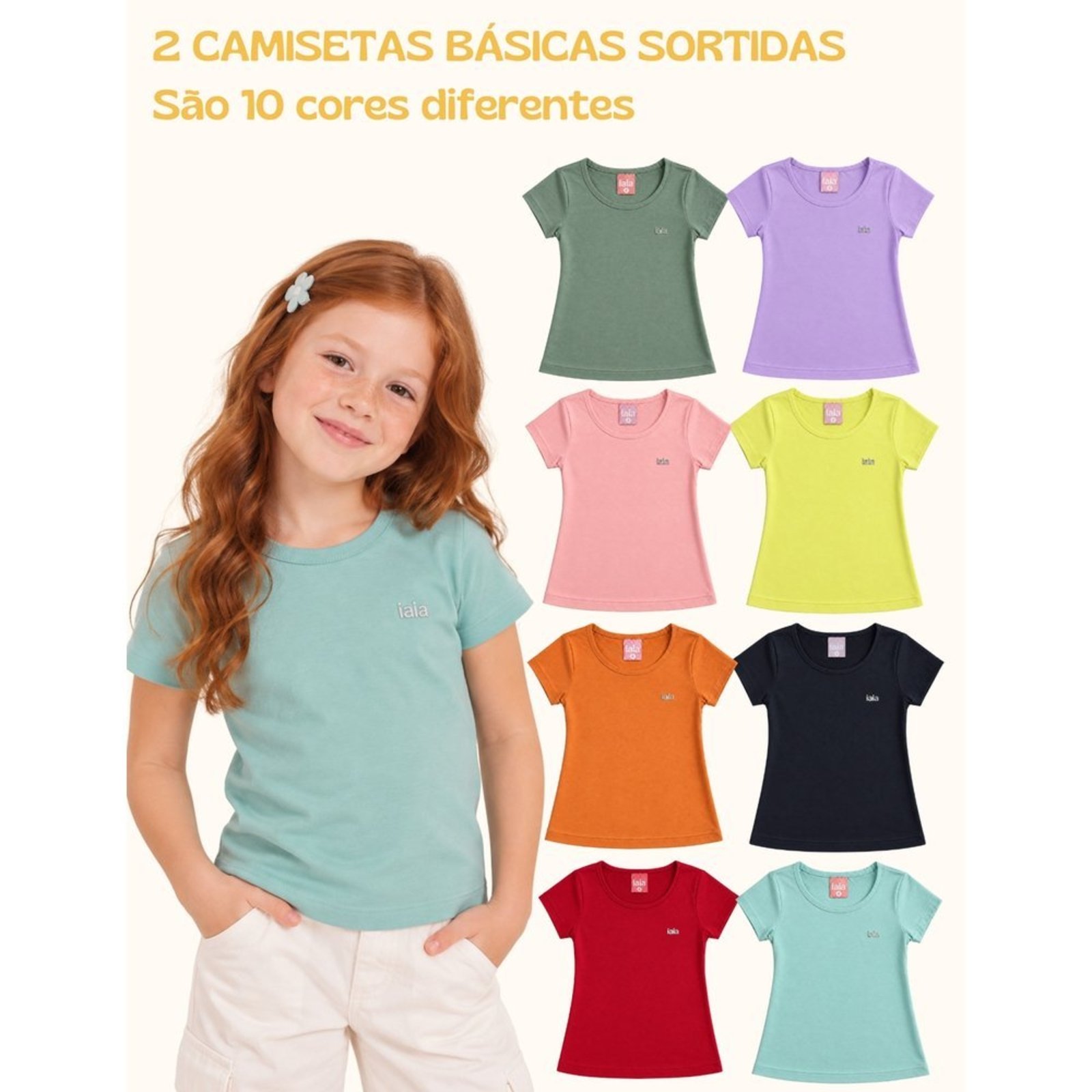 Infantil - Kit 2 Camisetas Básicas Menina Verão